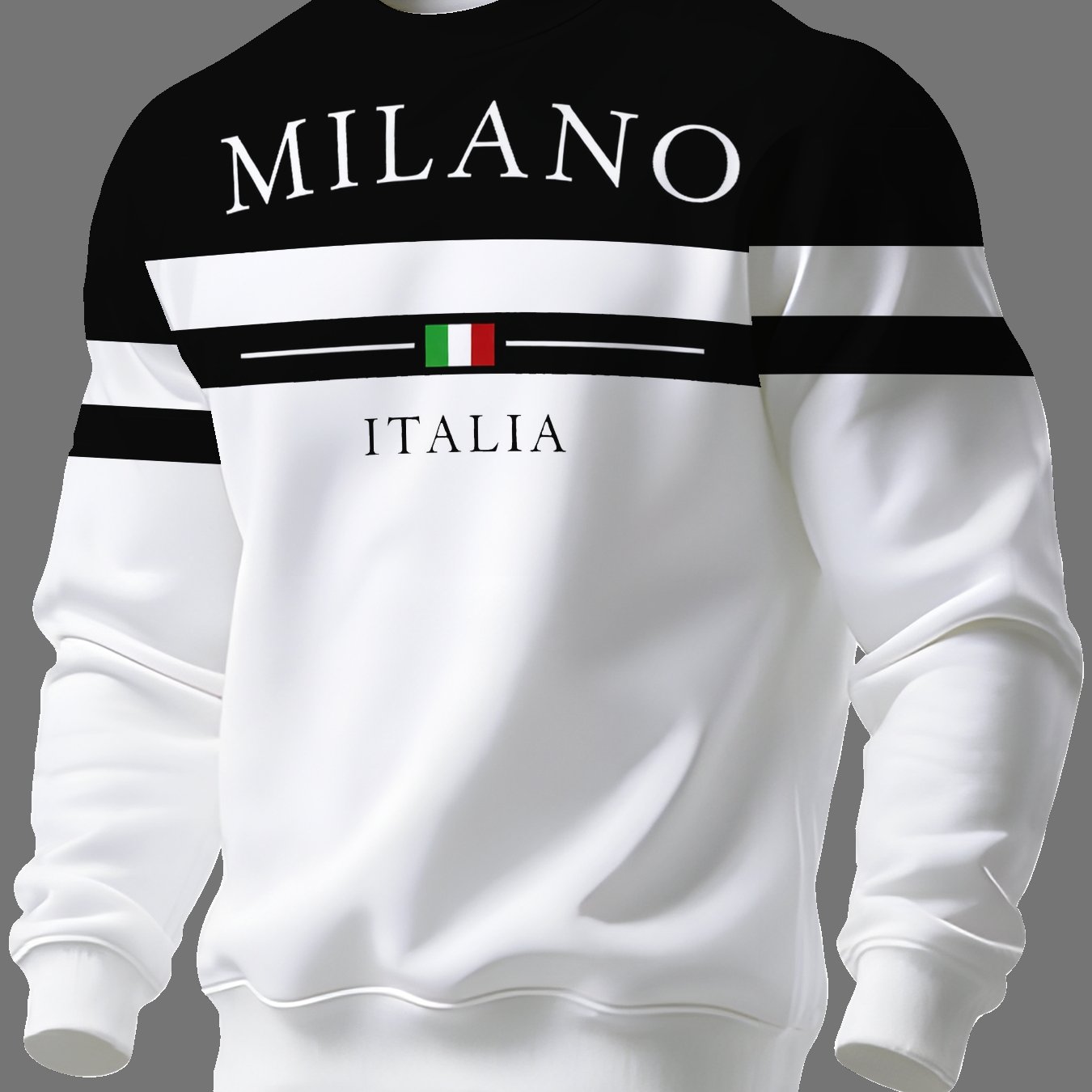 TEMU Men's Crew Neck Sweatshirt, /autumn Crew Neck Top, Trendy Men's Crew Neck Sweatshirt Winter Clothes For Men