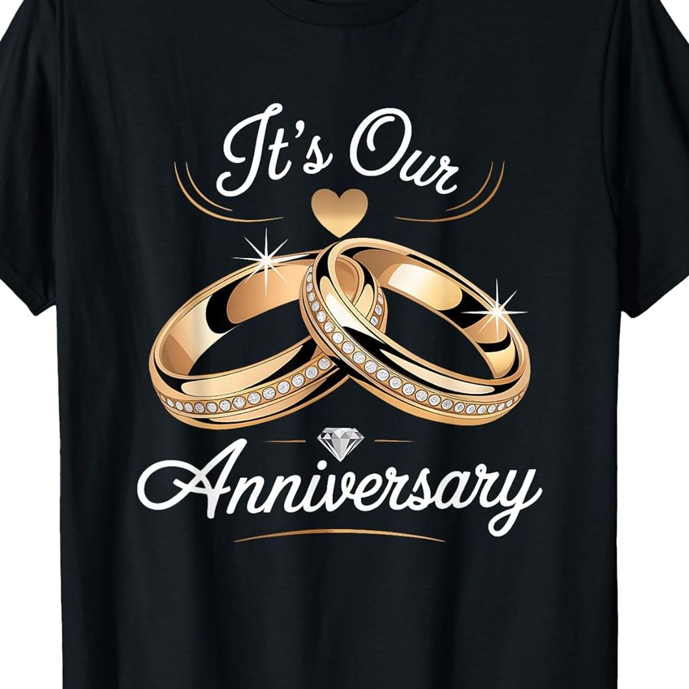 TEMU This Is Anniversary Shirt, Suitable For Couples, Men's T-shirt, 180 Grams, Black, Crew Neck, Machine Washable, Gift, Plus Size