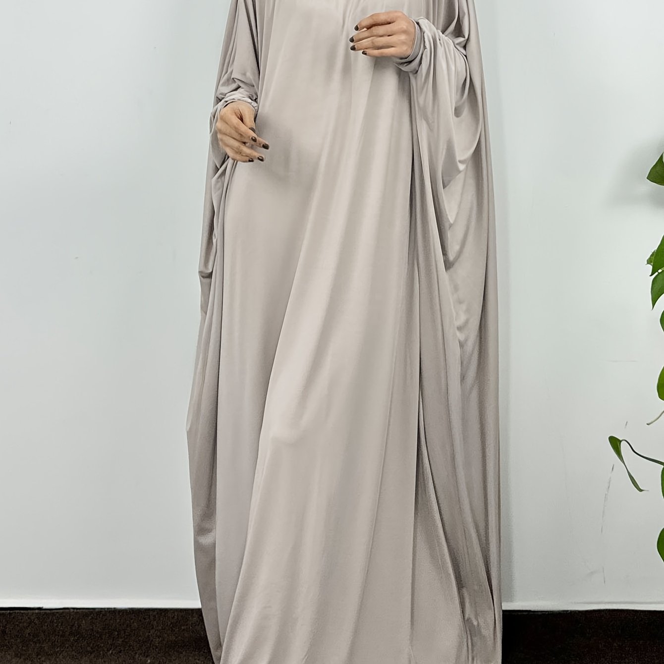 TEMU Smocking Sleeve One-piece Robe Hooded Dubai Saudi Robes Turkish Modesty