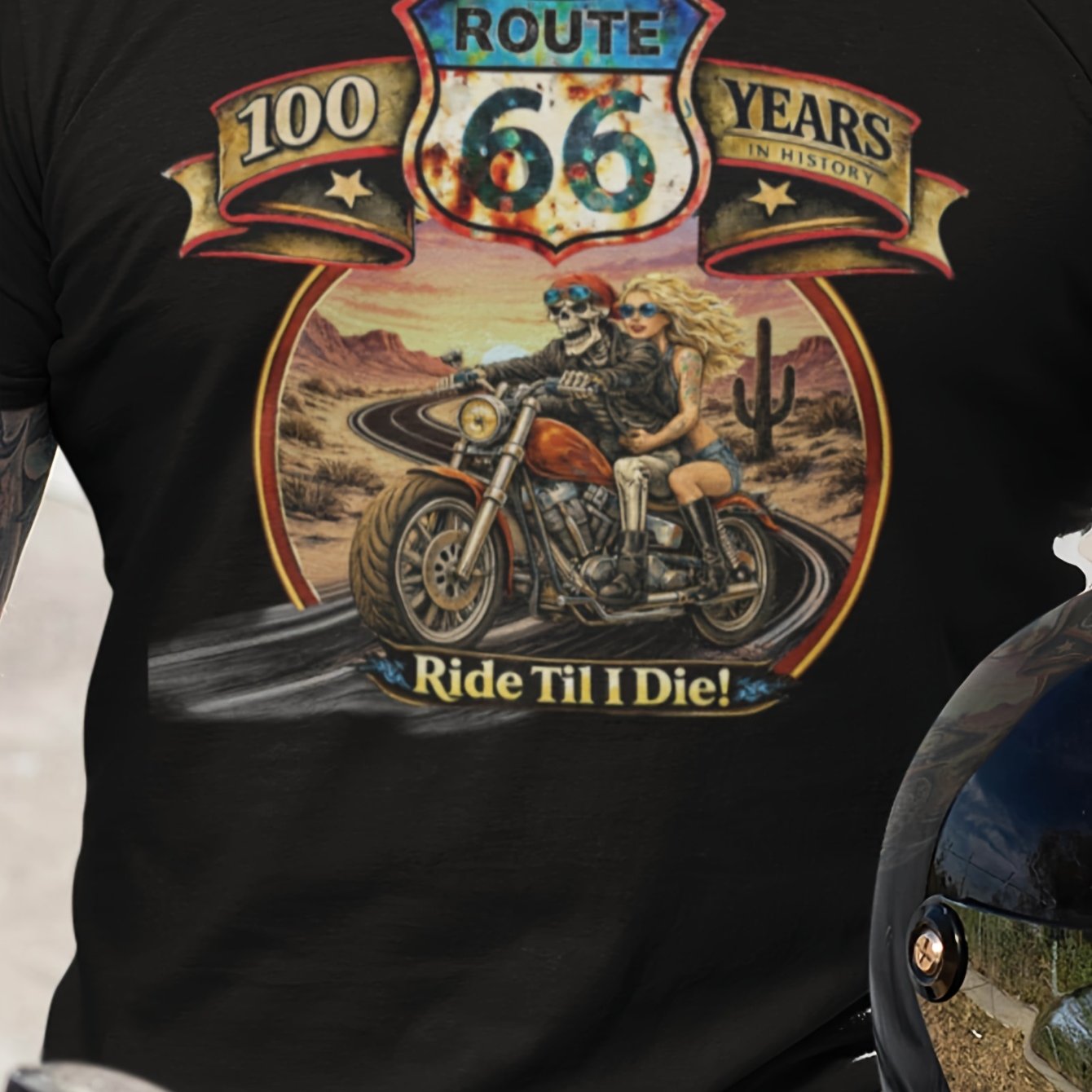 Motorcycle T-shirt, Anniversary Skeleton Biker Shirt Mens Vintage T-shirt Perfect For Home|outdoor|work|gifting (birthdays|valentine's Day|mother's Day) Small-3xl