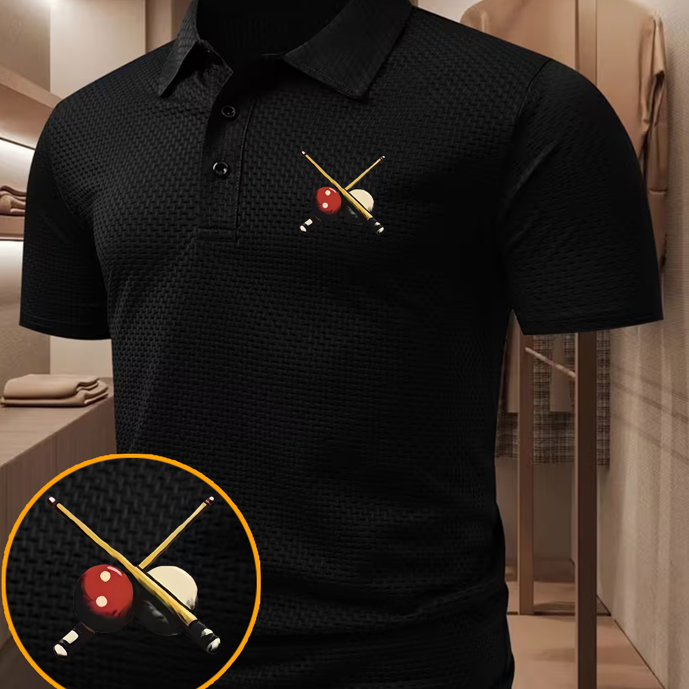 TEMU Shirts With A Stylish Outdoor Billiards Design, Featuring A Easy And Versatile , Made From Comfortable And Breathable Fabric, Suitable For
