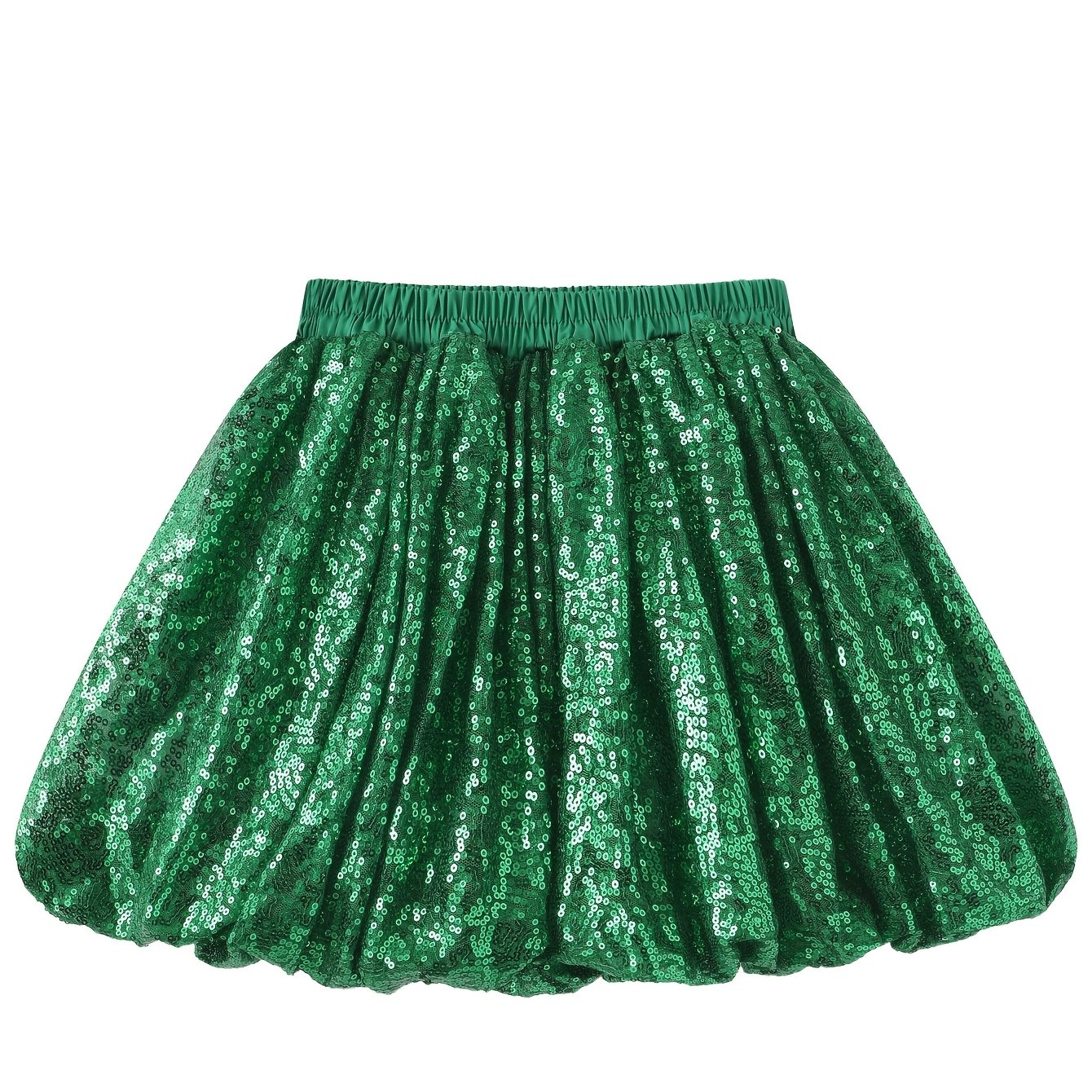 Image of Silvery Sequin Girls' Puffy Skirt, Girls' Performance Daily Skirt Pants, Celebrity Same Style, For Gift Parties