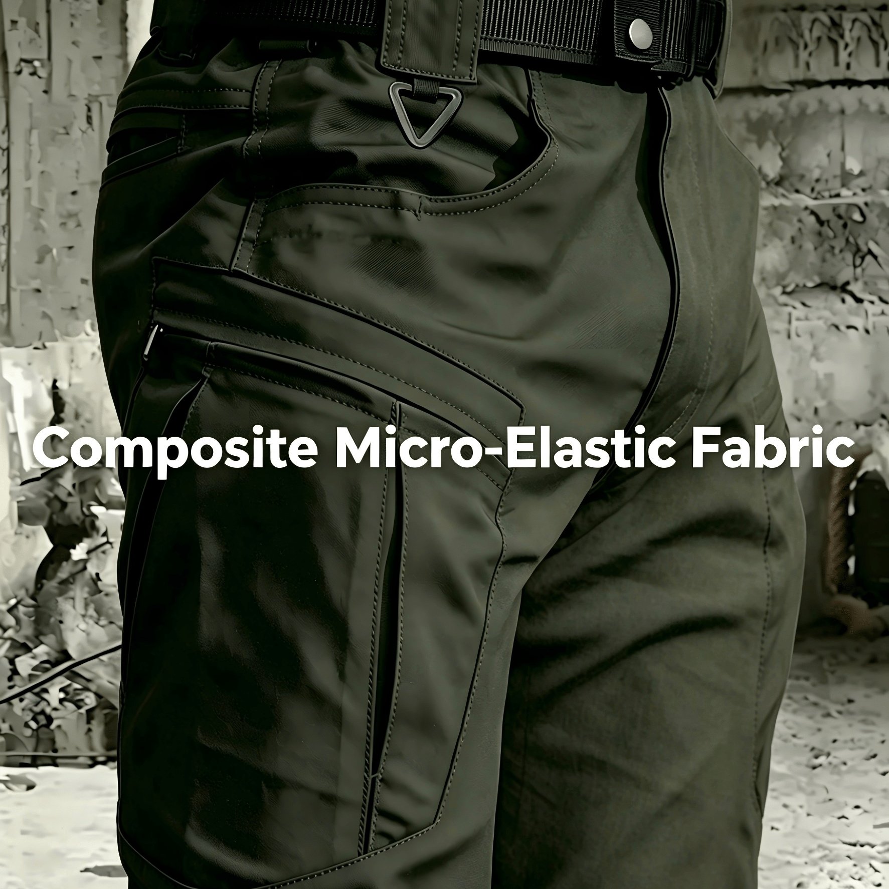 TEMU Thrimbor Men's Tactical Cargo Pants With Multi-pocket & Semi-elastic Waistband - Lightweight Breathable Composite Micro-stretch Fabric Suitable