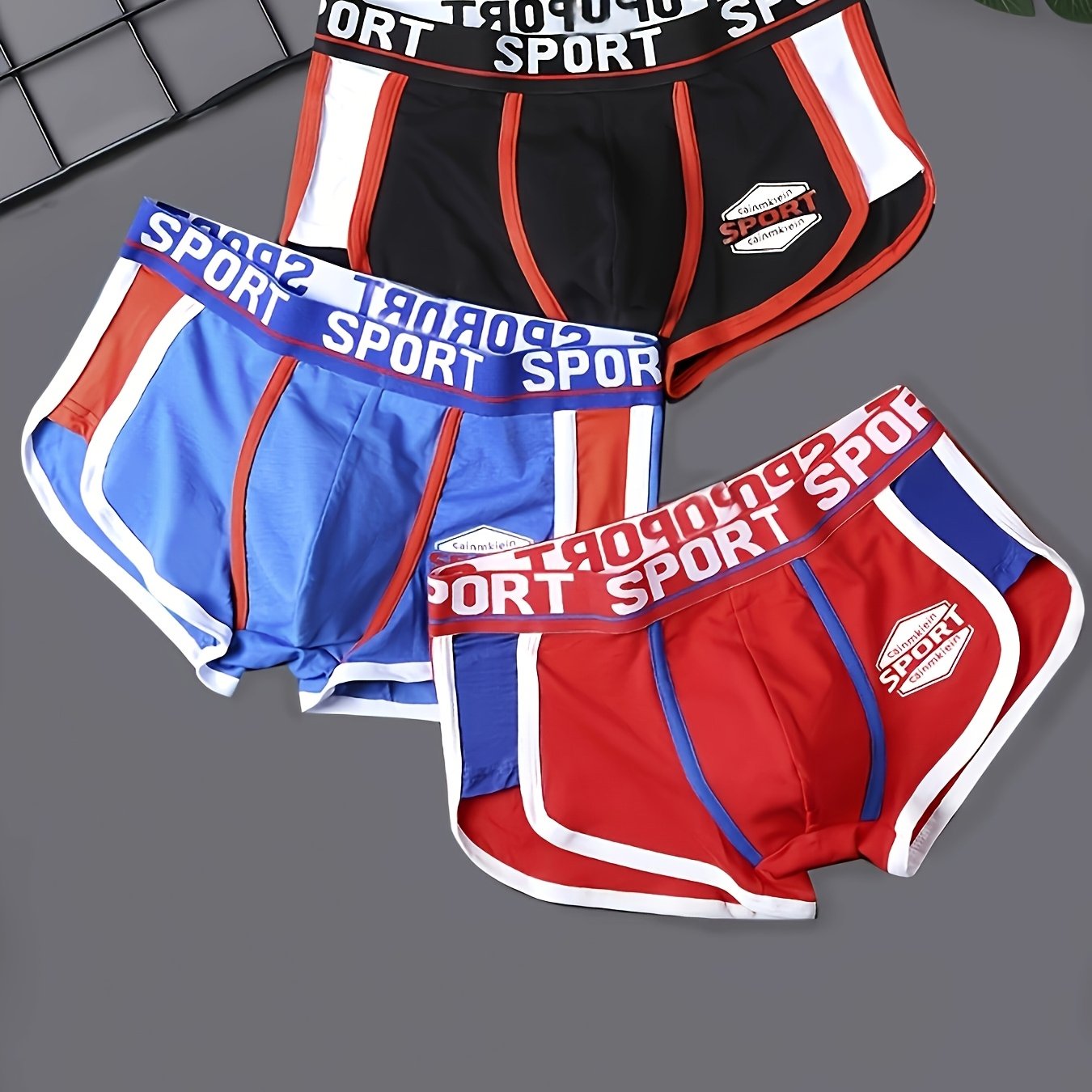 Image of 3pcs Set National Trend 's Underwear Men's Boxer High-end Premium Men's Youth Student Pants Head