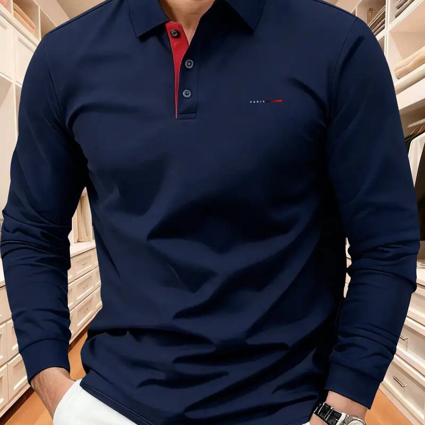 TEMU Men's High-end Letter And Pattern Print Long-sleeve Shirt, , Fashionable, And Comfortable Lapel Shirt For Sporty Casual And Light Business Wear,