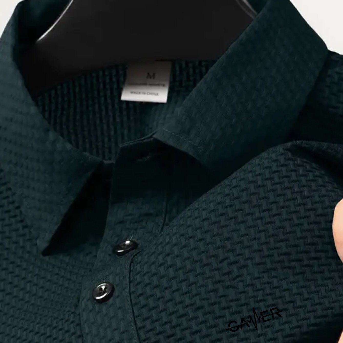 TEMU S0176 Frequency Men's Cooling Quick-dry Shirt, Polyester Spandex Blend, Summer Moisture-wicking Stretch Quick-dry , High- Sports Sweat-resistant