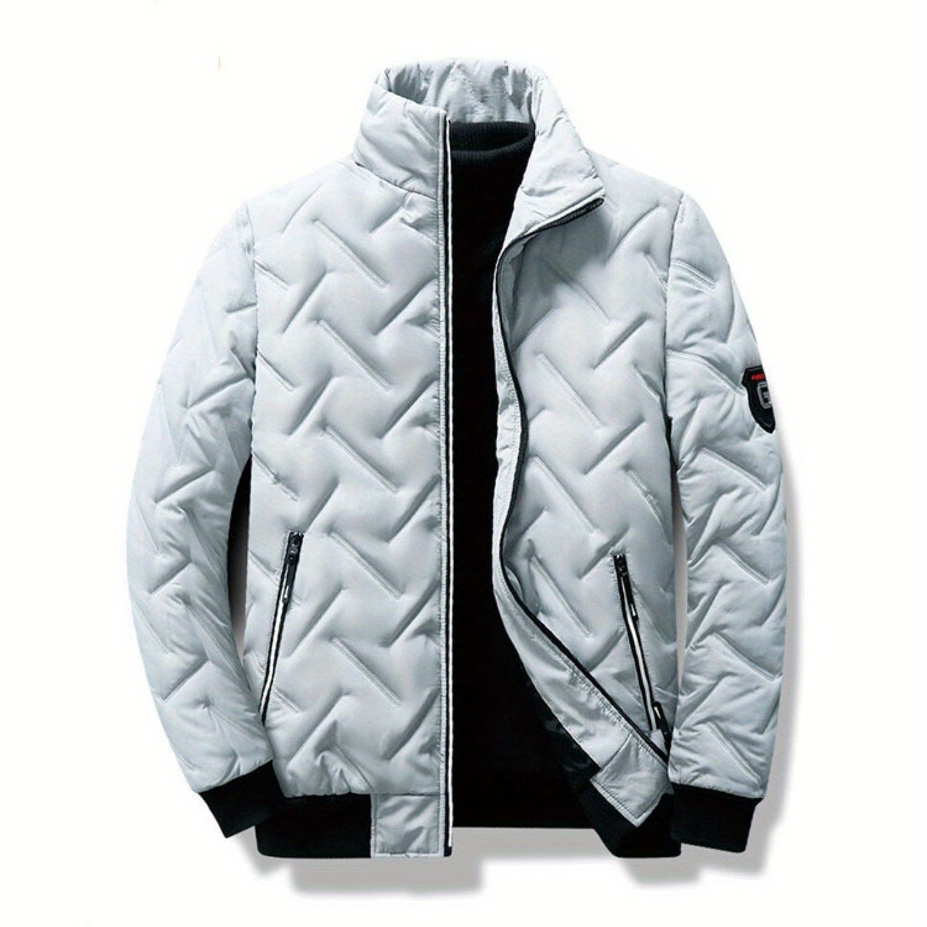 TEMU 2025 's Autumn/ Padded Coat, Trendy Short Stand Collar Lightweight -lined Jacket