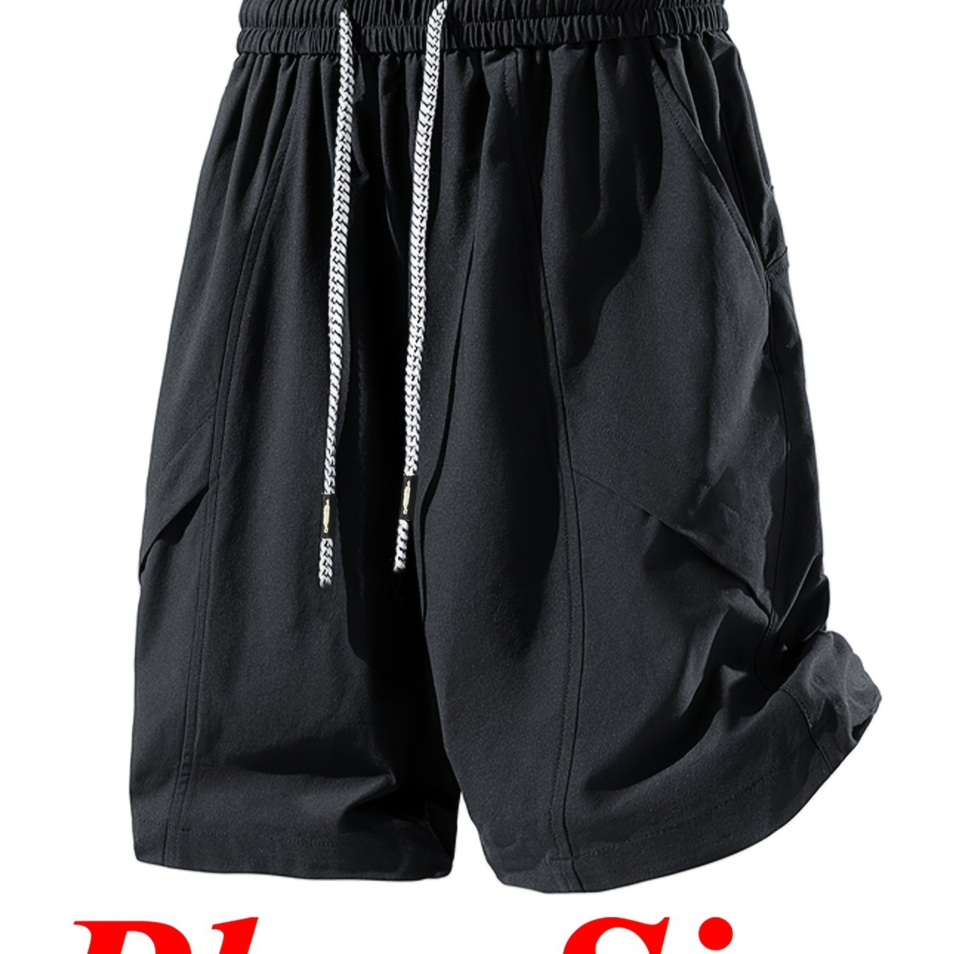 TEMU 0xl-6xl Plus Size Men's Summer New Korean Trendy Versatile Easy Loose Casual Wrinkle-resistant Durable Breathable Shorts, Fashion Athletic