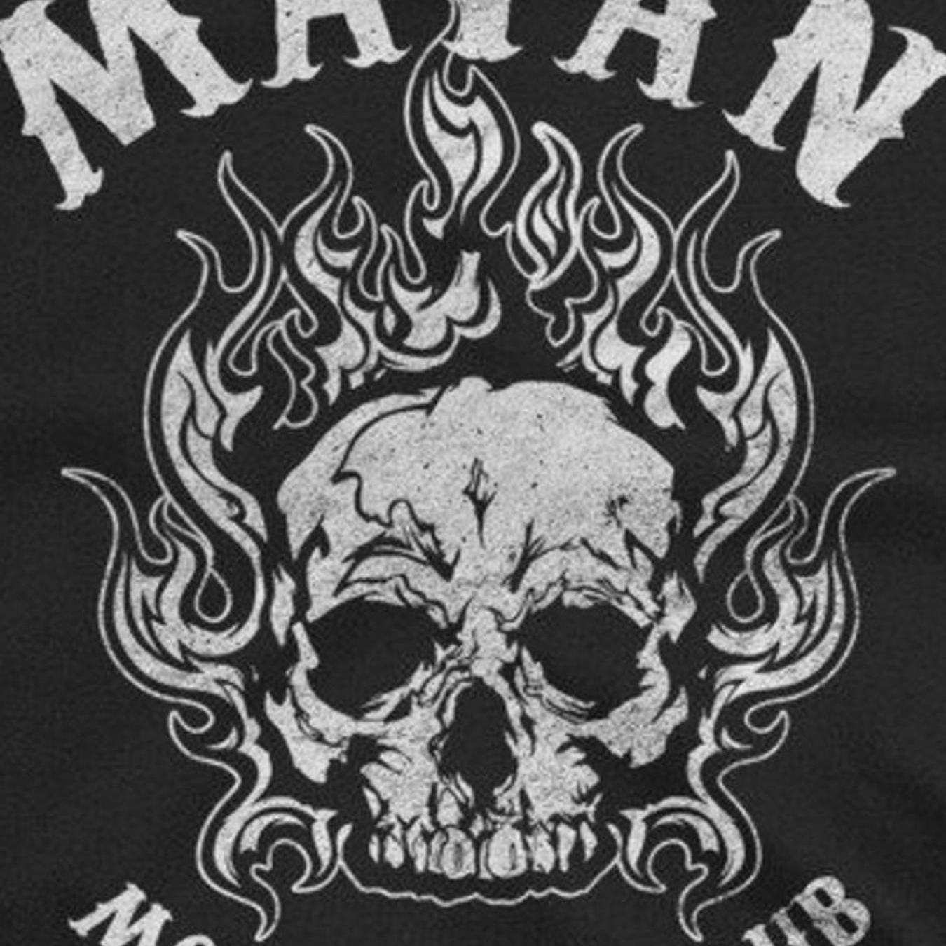 Mayan Motorcycle -shirt | Distressed Flaming Skull Tee, , Crew Neck, Stretch Fabric, Regular Fit, Perfect For Men