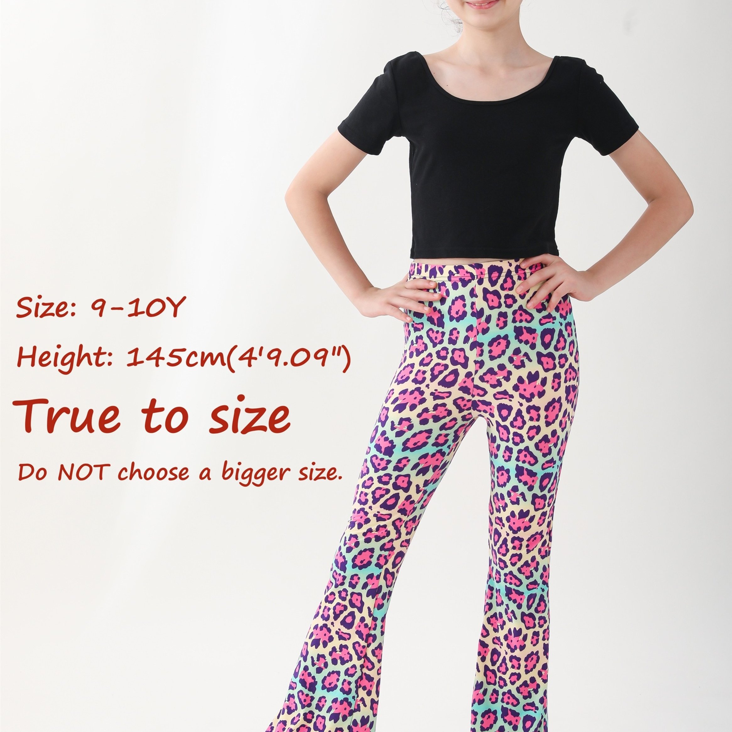 Image of Super Prints Girls Bottom Bell Leggings Tight Flare Pants, Teenage Girl Clothes