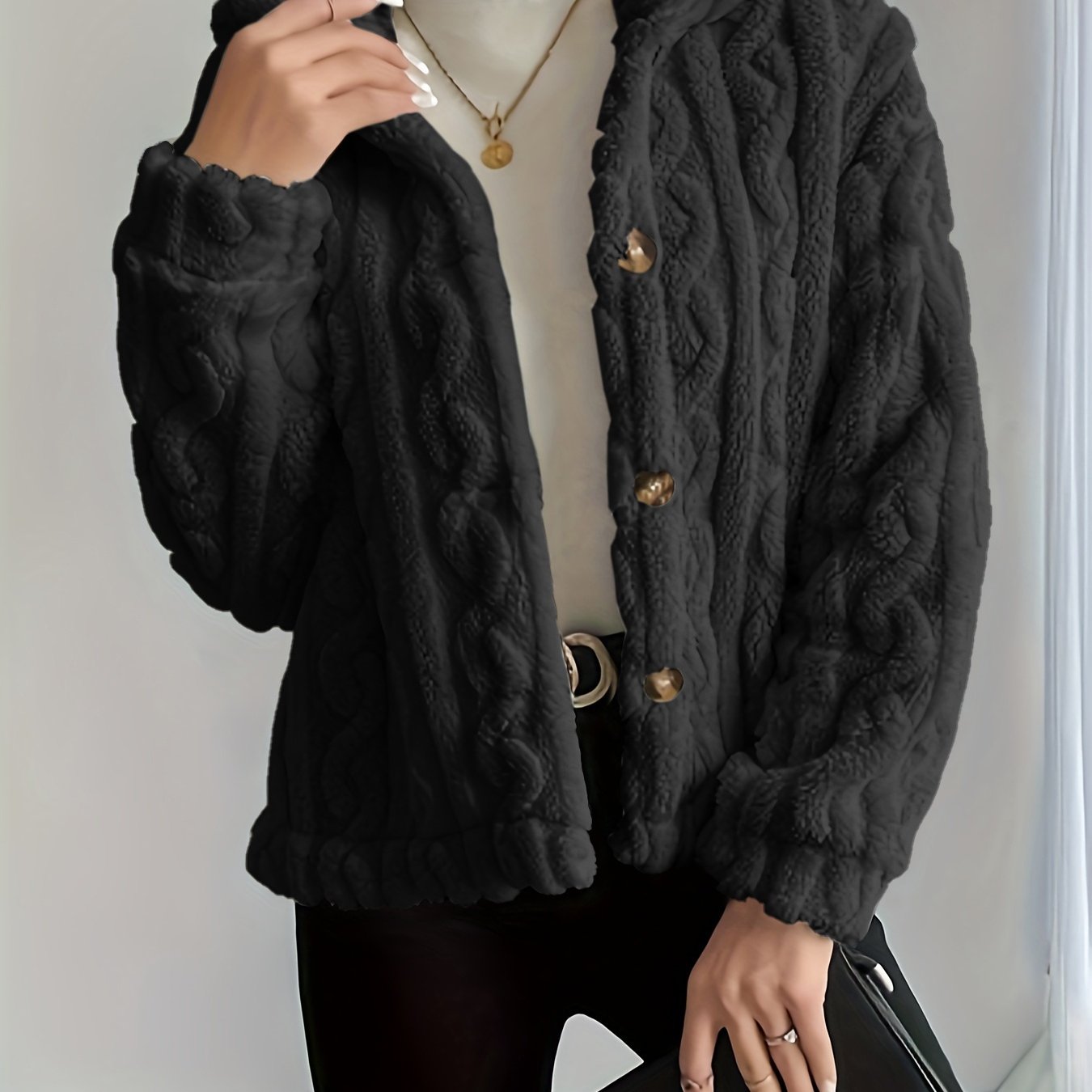 TEMU Chaqueta Elegante de Solapa con Botones