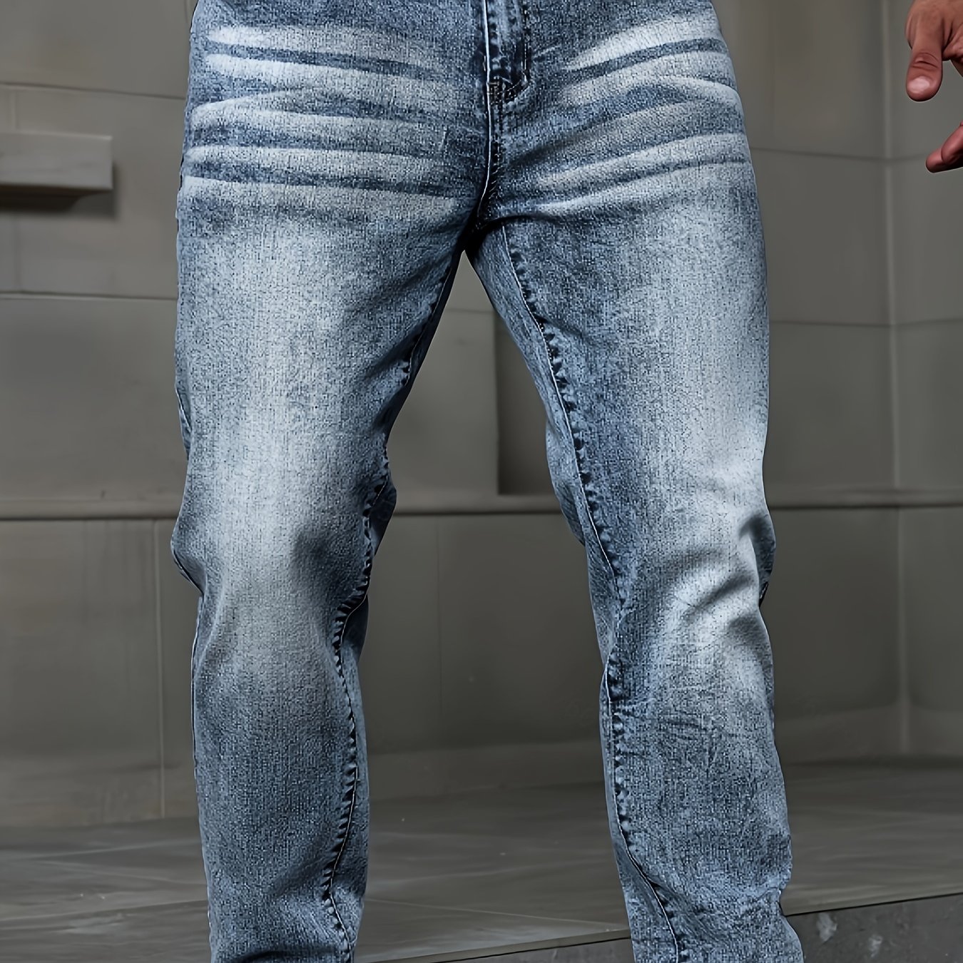 Men's Fashion Casual Elastic Stretch Jeans, Autumn Menswear