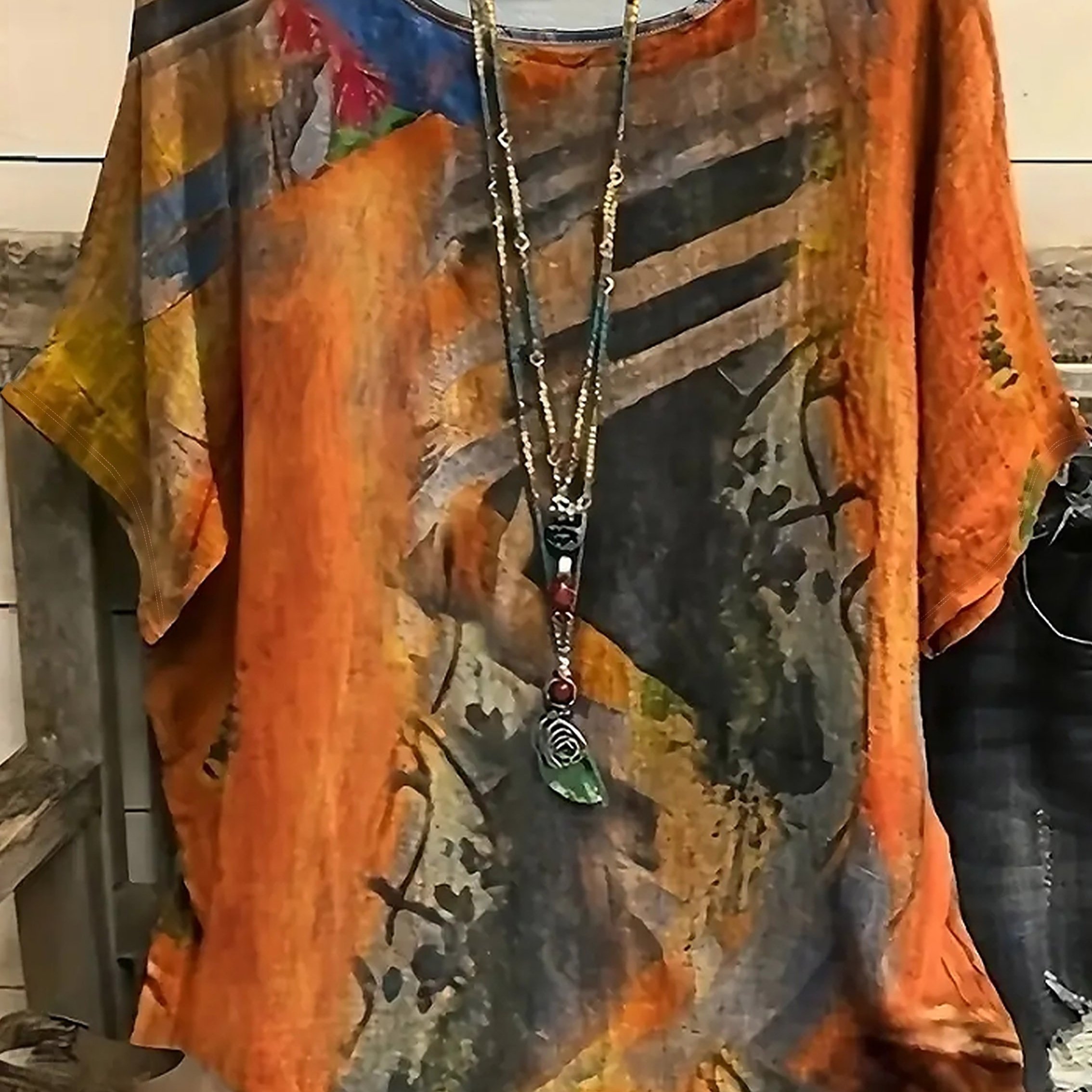 E-shop Lässiges Tie-Dye Kurzarm Elegantes Mode Alltags Vielseitiges Damen T-Shirt Oberteil