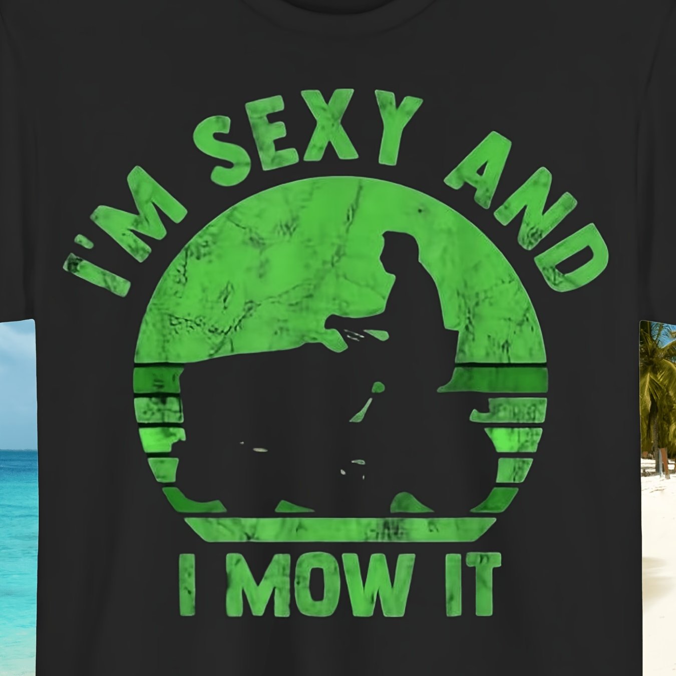 TEMU T-shirt pour homme - T-shirt " sexy et je tond le gazon" - T-shirt unisexe épais 140G, cadeau pour de jardinage, décontracté, manches courtes