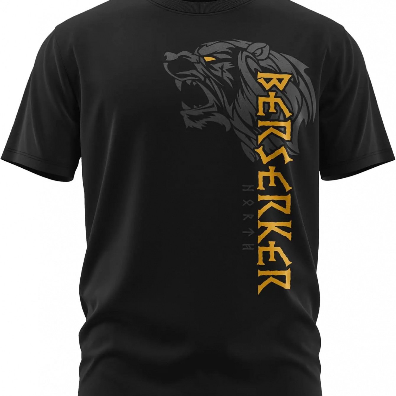 Unisex Summer T-shirt With Lion Print For Men And Women - Retro Lion Face And Mane Design, Casual Round Neck Surfing Shirt, Machine Washable, Suitable For Use And Daily Wear, In Plus Sizes