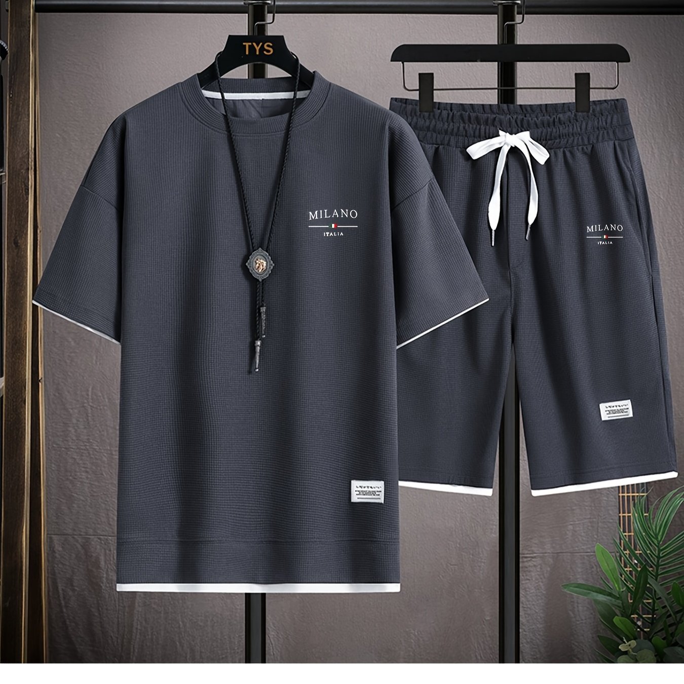 TEMU Cool Summer 2026 New Year's Men's Summer Set 100% Polyester Comfortable And -friendly Style To Your Entire Summer