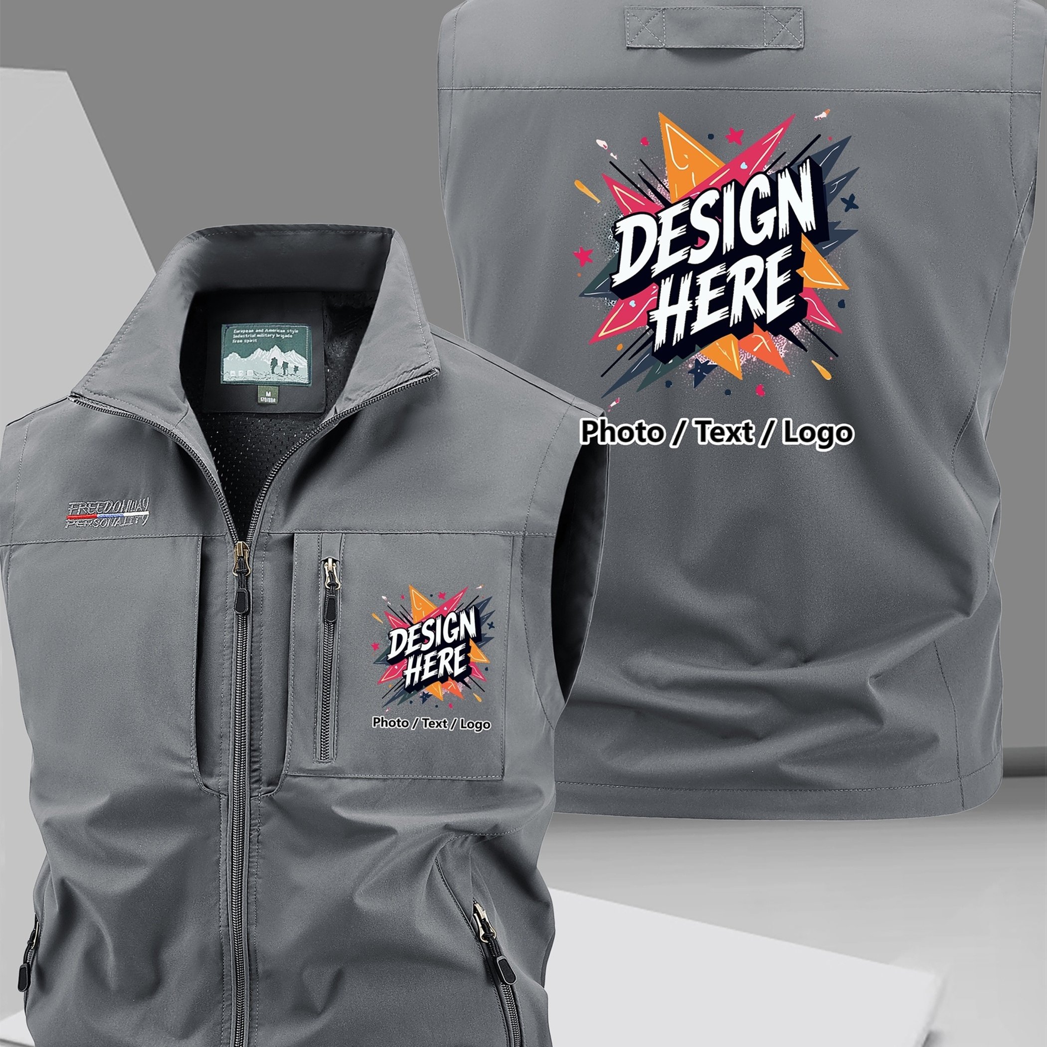 TEMU Gilet da personalizzato con , gilet multitasche da esterno /estate per sport, fotografia e abbigliamento casual, giacca senza maniche, gilet da