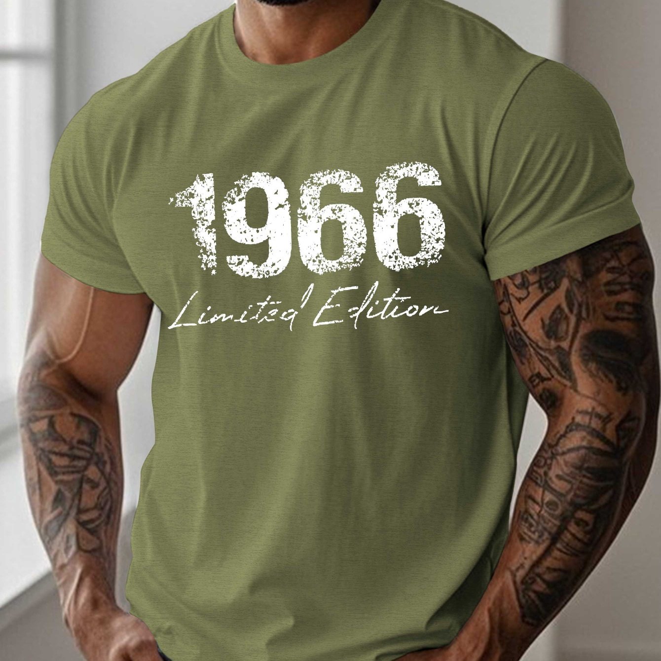 TEMU 1966 Edition Men's Short Sleeve T-shirt Summer T-shirt Top