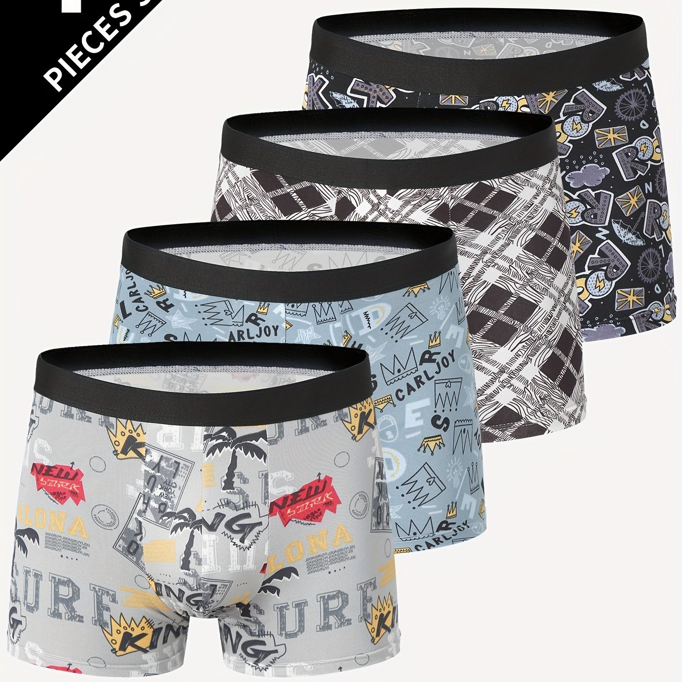 TEMU 4pcs Briefs, Breathable Trunks, Sports Shorts, Casual Underwear