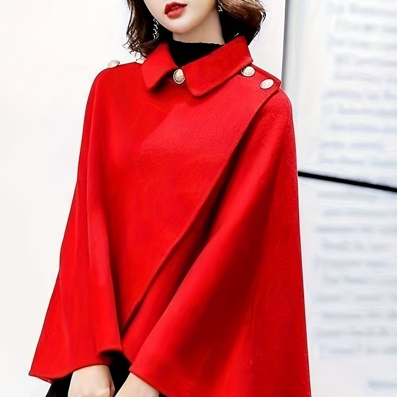 TEMU Korean-style Capes For Autumn And Winter, Fashionable Shawls For Women, Perfect For Shopping, With Coats, Small Capes That Enhance And , Ideal