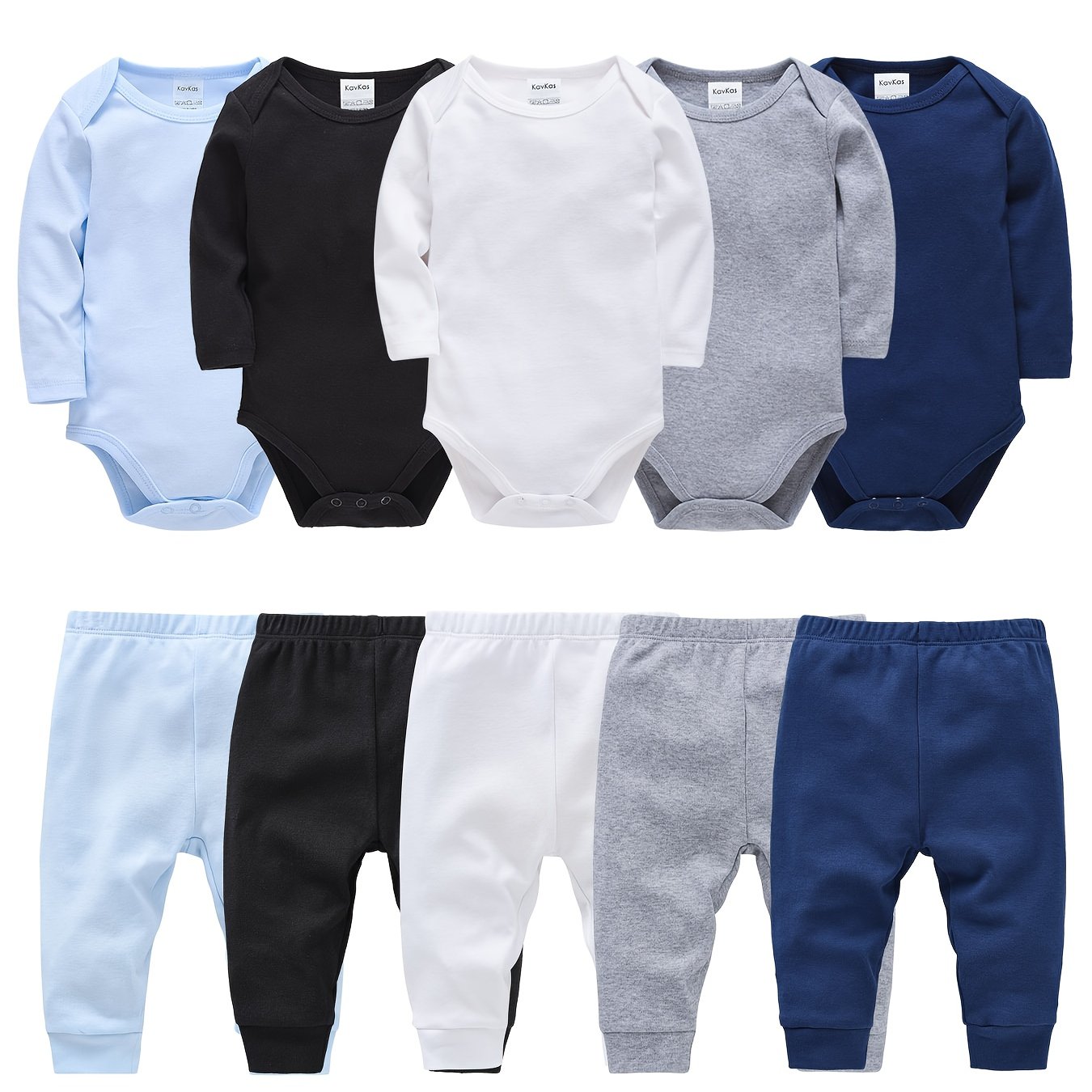 Solid -piece Set Newborn Long-sleeve Triangle Bodysuit + Pants Spring/autumn Boys' Clothing, Perfect For Outdoor