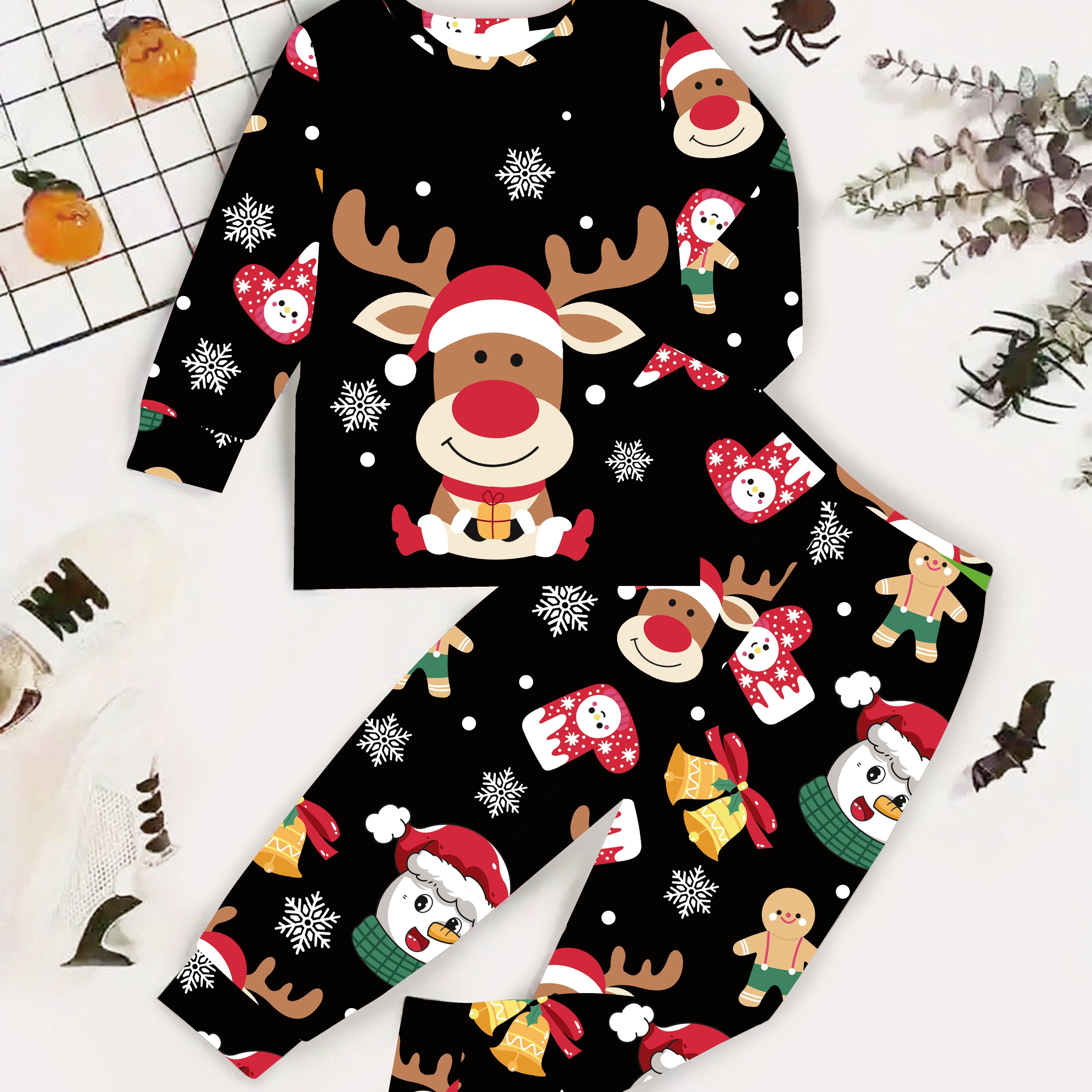 Christmas Element Pattern Long Sleeve Set