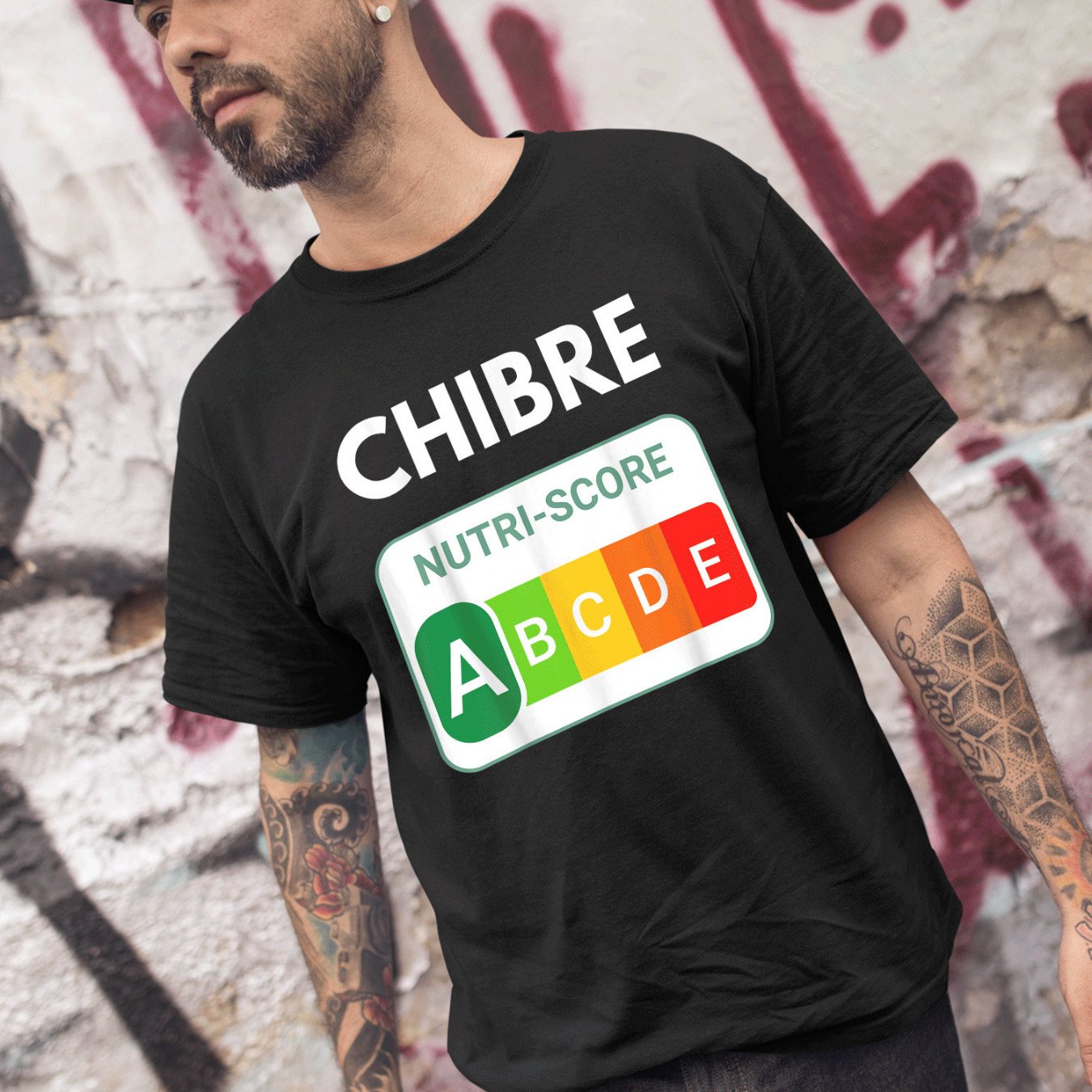 TEMU T-shirt Chibrenutriscore avec étiquettes nutritionnelles humoristiques - un vêtement décontracté amusant et informatif, un pour , lavable en