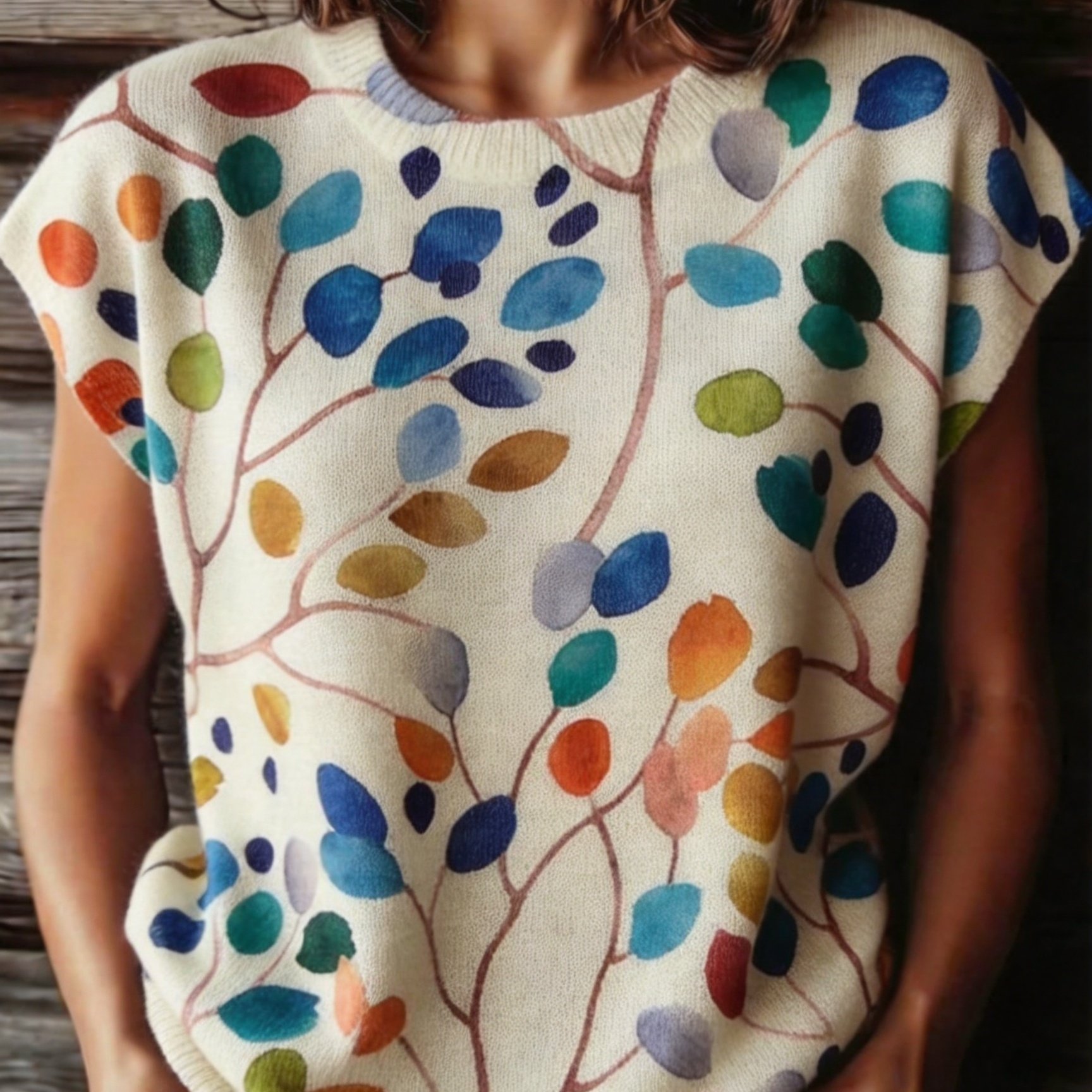 TEMU 2d Flat Pattern Spring Summer Fashion New Pullover Round Neck Sleeveless Women's Print Trendy Women's Clothing Ladies Festival