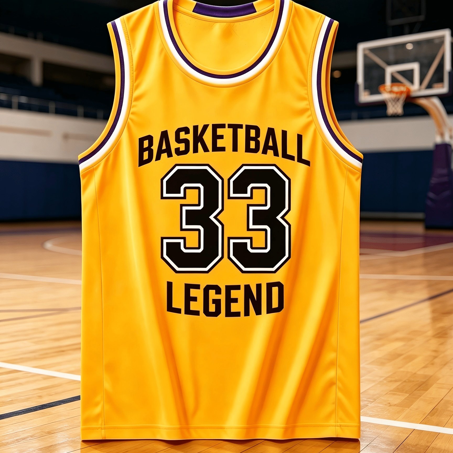 TEMU 2026 Style 33th Yellow Vest Jersey Basketball Competition Uniform American Basketball Athletic Vest Men's Spring Summer Training Competition