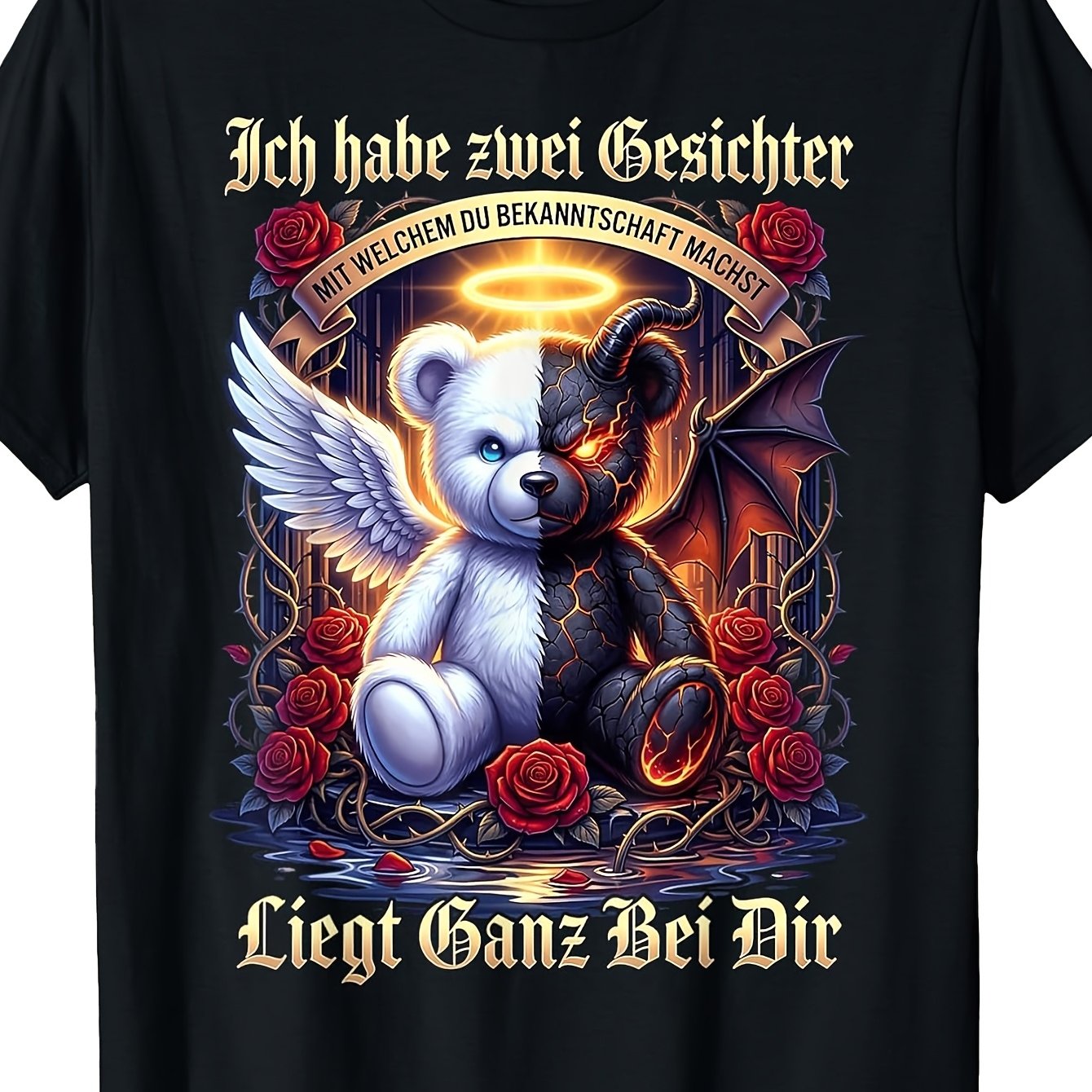 Zwei Gesichter Spruch Engel Teufel Sarkasmus T-shirt 3 Men's T-shirt Versatile Perfect For Home|work|outdoor|gifting (valentine's Day|birthdays|mother's Day) All Sizes Unisex