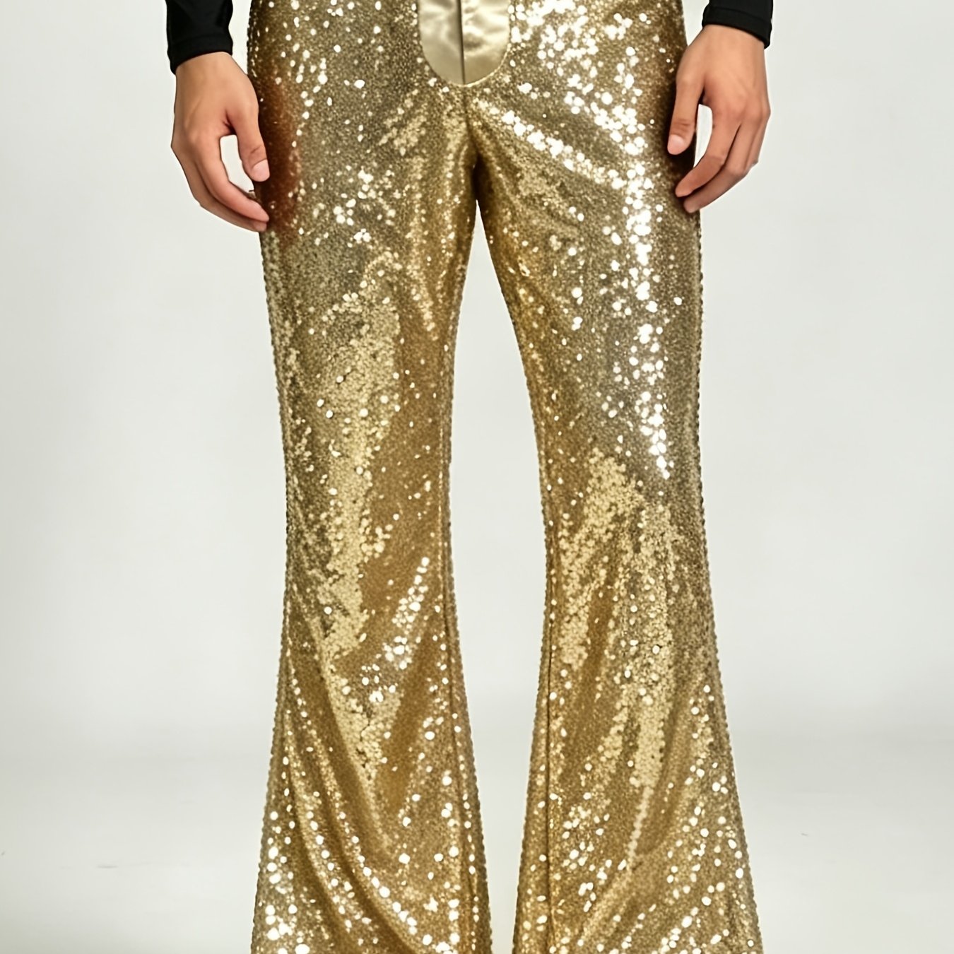 TEMU Pure Sequin Flare Trousers, High-end Occasions, Parties, And Street Style Essentials