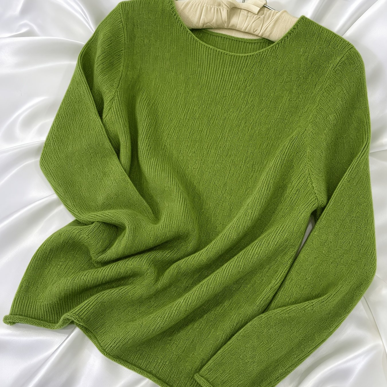 TEMU Pull Femme Col Rond Multicolore Disponible Nouveau Manches Longues Pull Printemps/Automne/Hiver - Tendance Texture Délicate Facile Décontracté