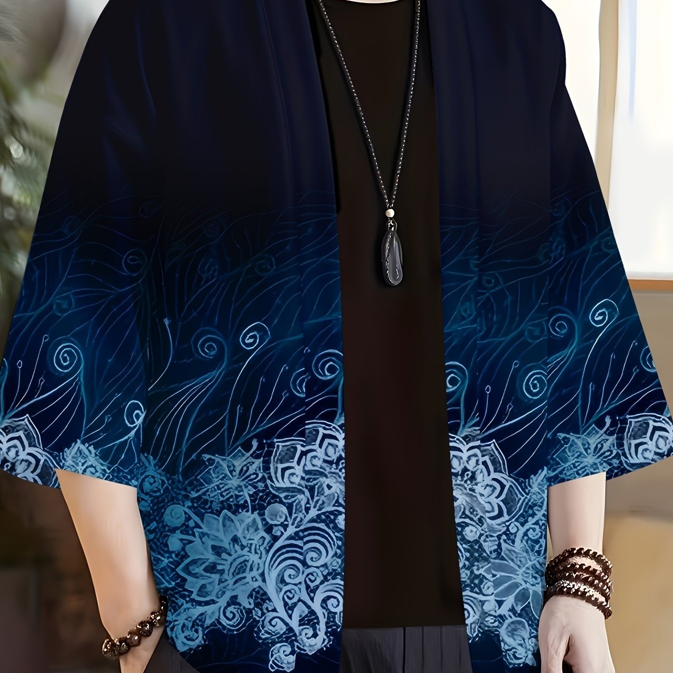 TEMU Japanese Wind With Theme Design Cardigan And Kimono Outfit Overall