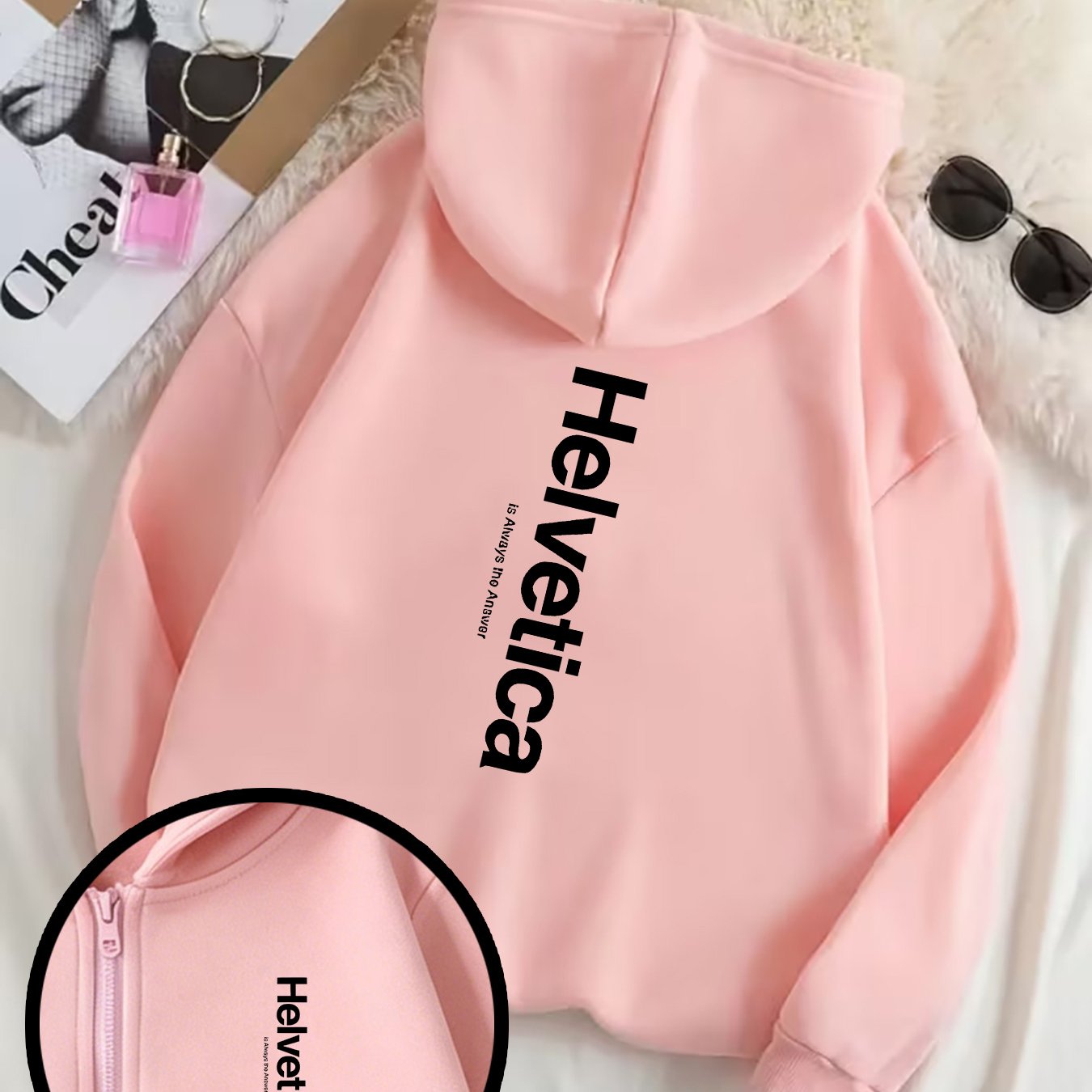 TEMU Sweatshirt surdimensionné à coupe et design avec imprimé police , adapté aux quotidiens et