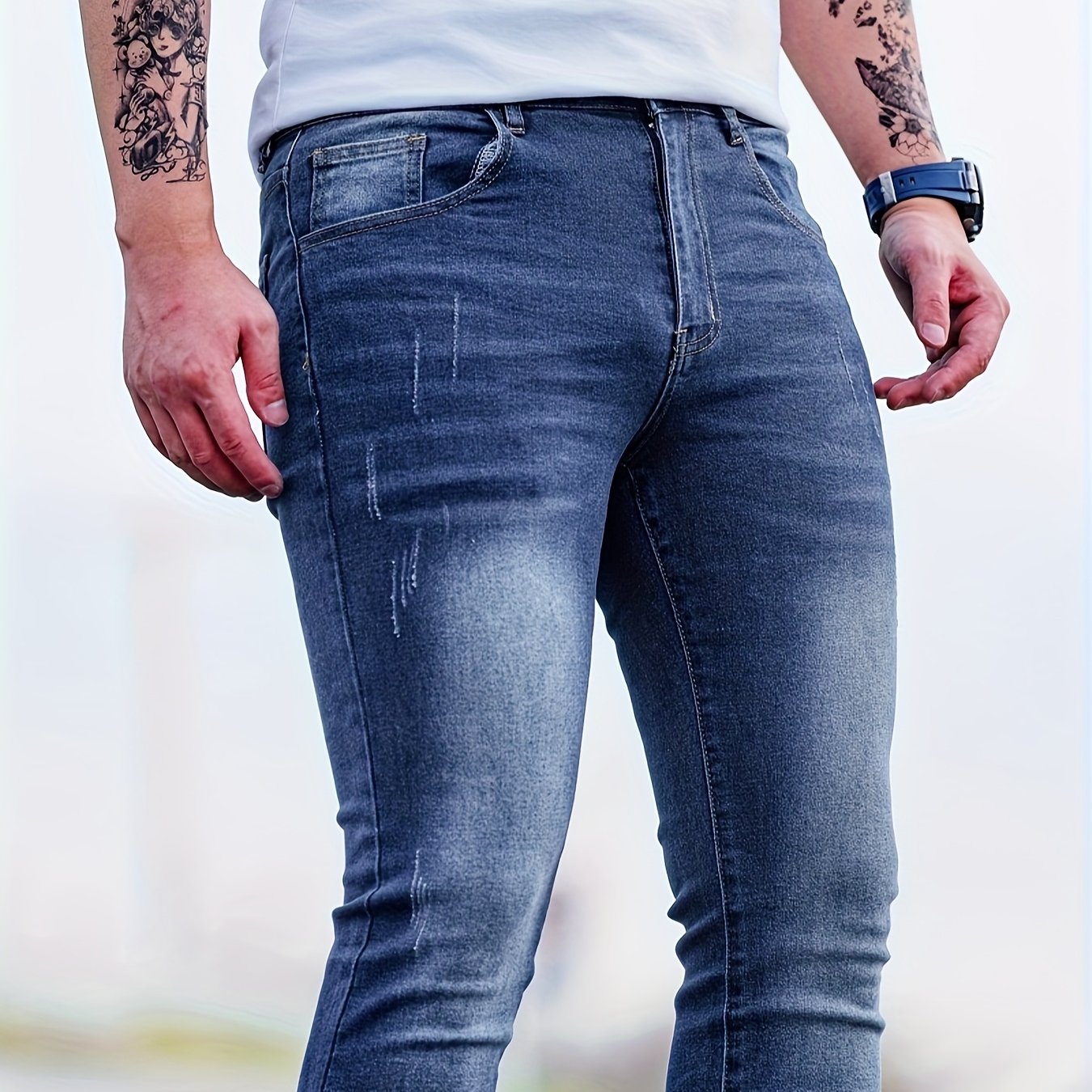 Image of Men's Slim Fit Jeans 2025 Autumn/winter New Arrival - Stretch Skinny Pants, Casual Trousers