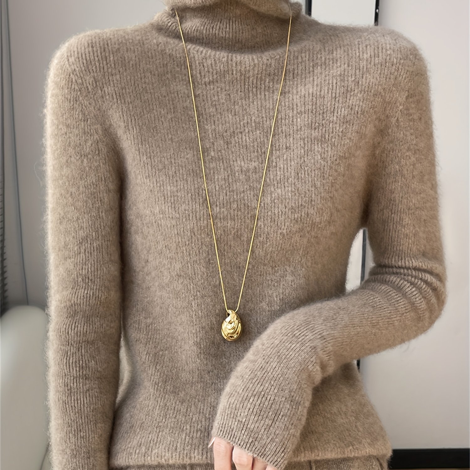 100% Merino Wool Sweater Women Turtle Neck Soft Wool Pullover Sweater Base Layer Winter