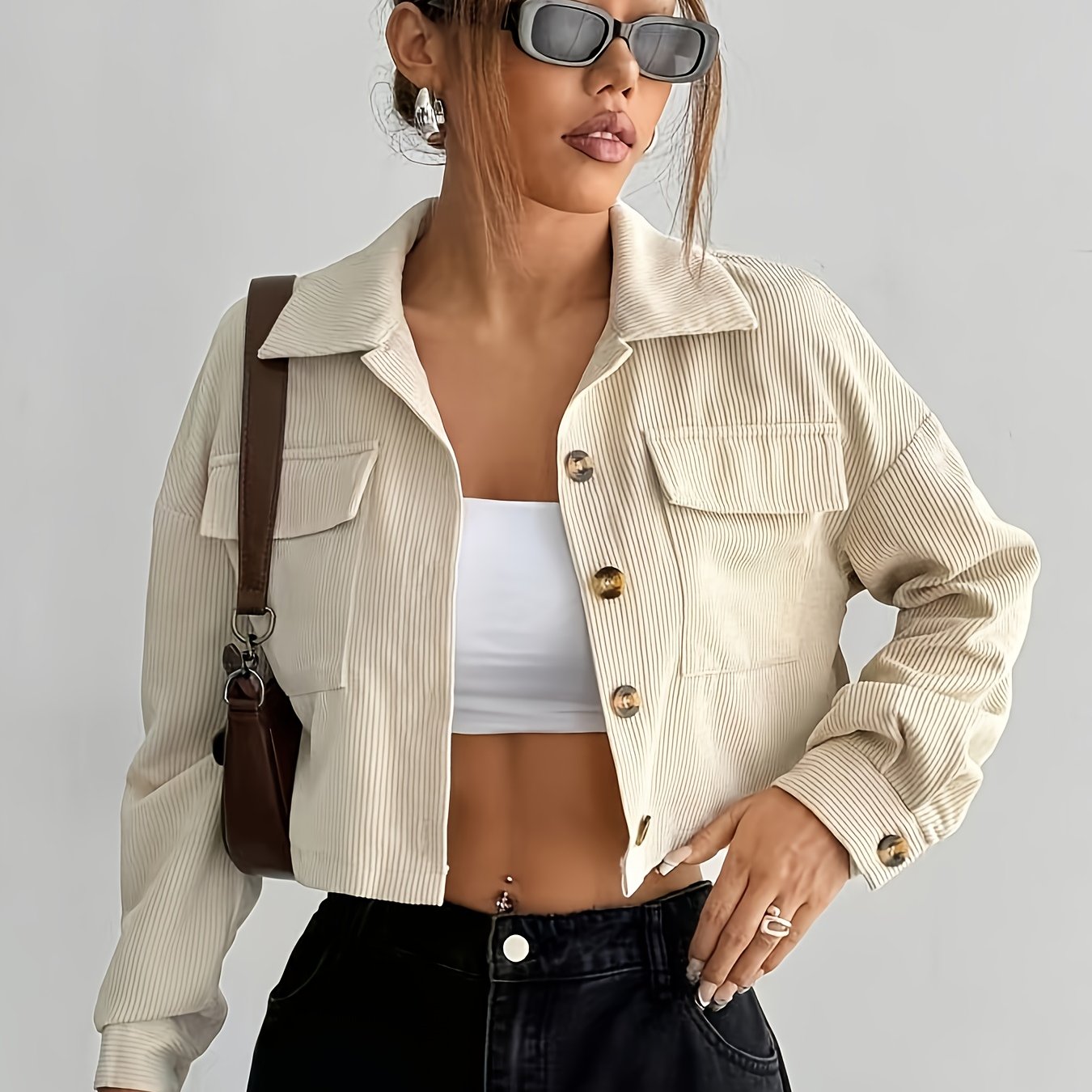 E-shop Frühling/Herbst Neue Elegante Mode Einfarbig Damen Freizeit Kurze Revers Knopfleiste Jacke, Tägliche Ausflüge, Lässig Passend 85 Exklusiv