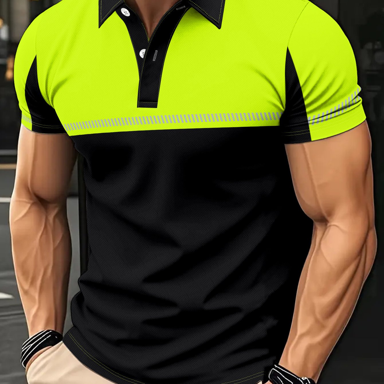 TEMU [printed Design - Not Textured] Plus Size Men's Digital Printed Lapel Short Sleeve Shirt, Skin-friendly And Comfortable. Suitable For Beach