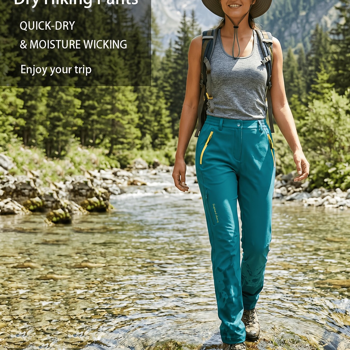Spring/summer Outdoor Trekking, Lightweight And Breathable, Casual Long Pants With Multiple Zippered Pockets, 5132-t
