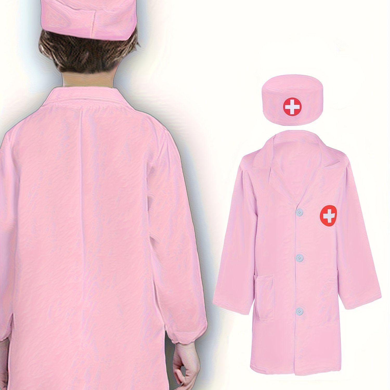 Image of Role-playing Nurse Uniform Halloween Party Professional Clothing Stage Masquerade Doctor (with Hat), Boys And Girls Clothes