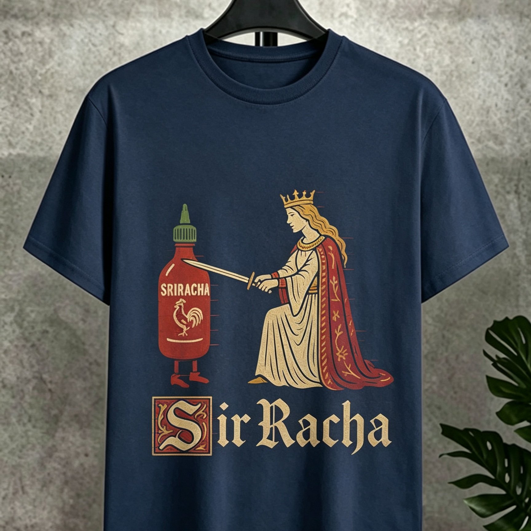 TEMU Men's Round Neck Short Sleeved T-shirt, With A Medieval Retro And A's , Featuring La Chapelle Illustration And Gothic Font 2d Printing. An