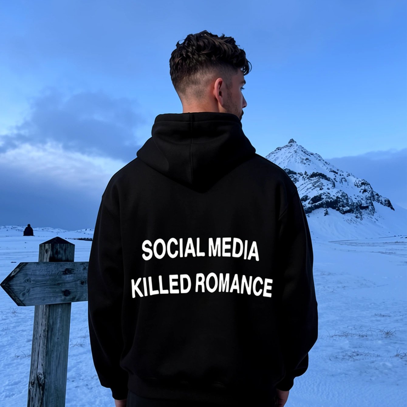 Image of Casual Hooded Sweatshirt 'social Media ' Print Perfect For Men, Winter, Fleece, Regular Fit With Stretch Fabric - Men's Printed Hoodies