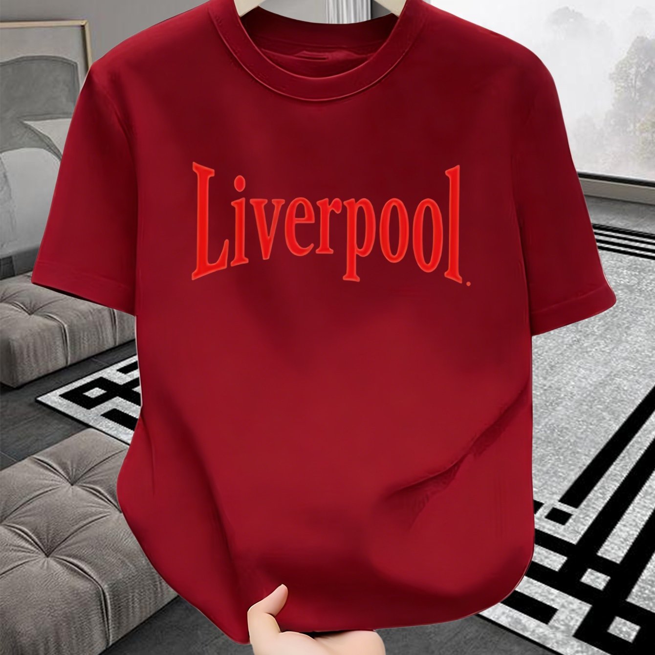 TEMU Men's Casual Short Sleeve, Letter Print, Sporty Street Style, Summer Daily Wear, Breathable Top