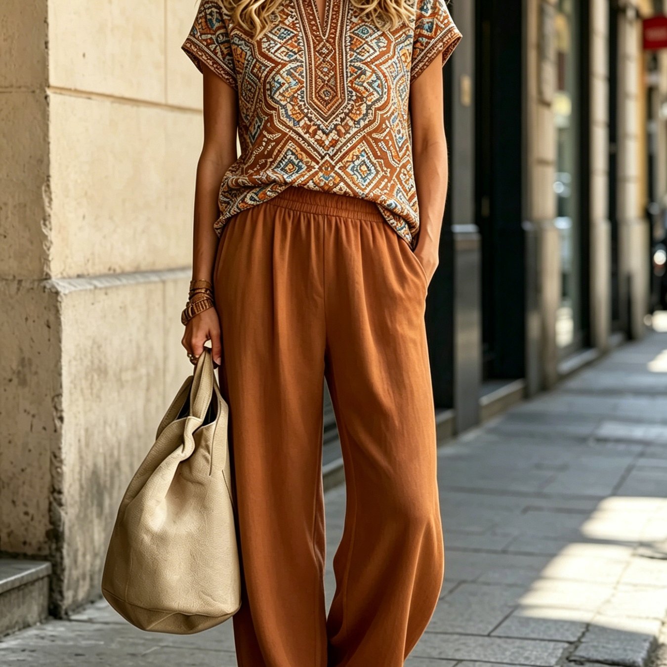 New Four-season Fashion -neck Mid-short Sleeve T-shirt With Casual Long Pants Women'-piece Set, Casual And Style, Suitable For Spring And Summer Daily And Vacation Occasions Styling