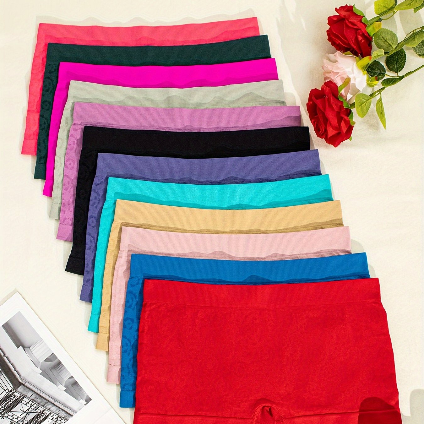 Image of 12pcs Seamless Comfortable Stretchy Hip Lifting Women's Panties & Breathable Comfortable Women's Panties & Women's Underwear & Lingerie