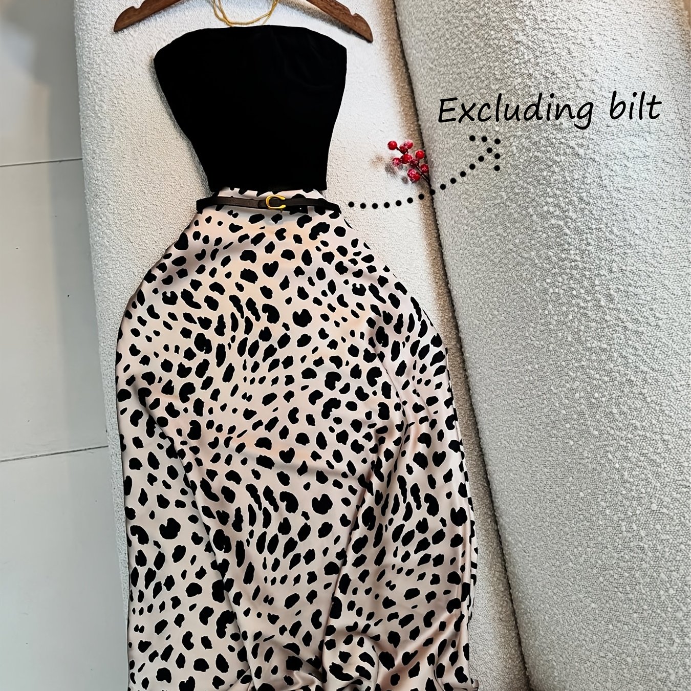 TEMU Set di gonna adatta per quattro , top a tubo con spalle scoperte in vita e gonna a vita in raso slim 2 pz (cintura non ), elegante stile festa