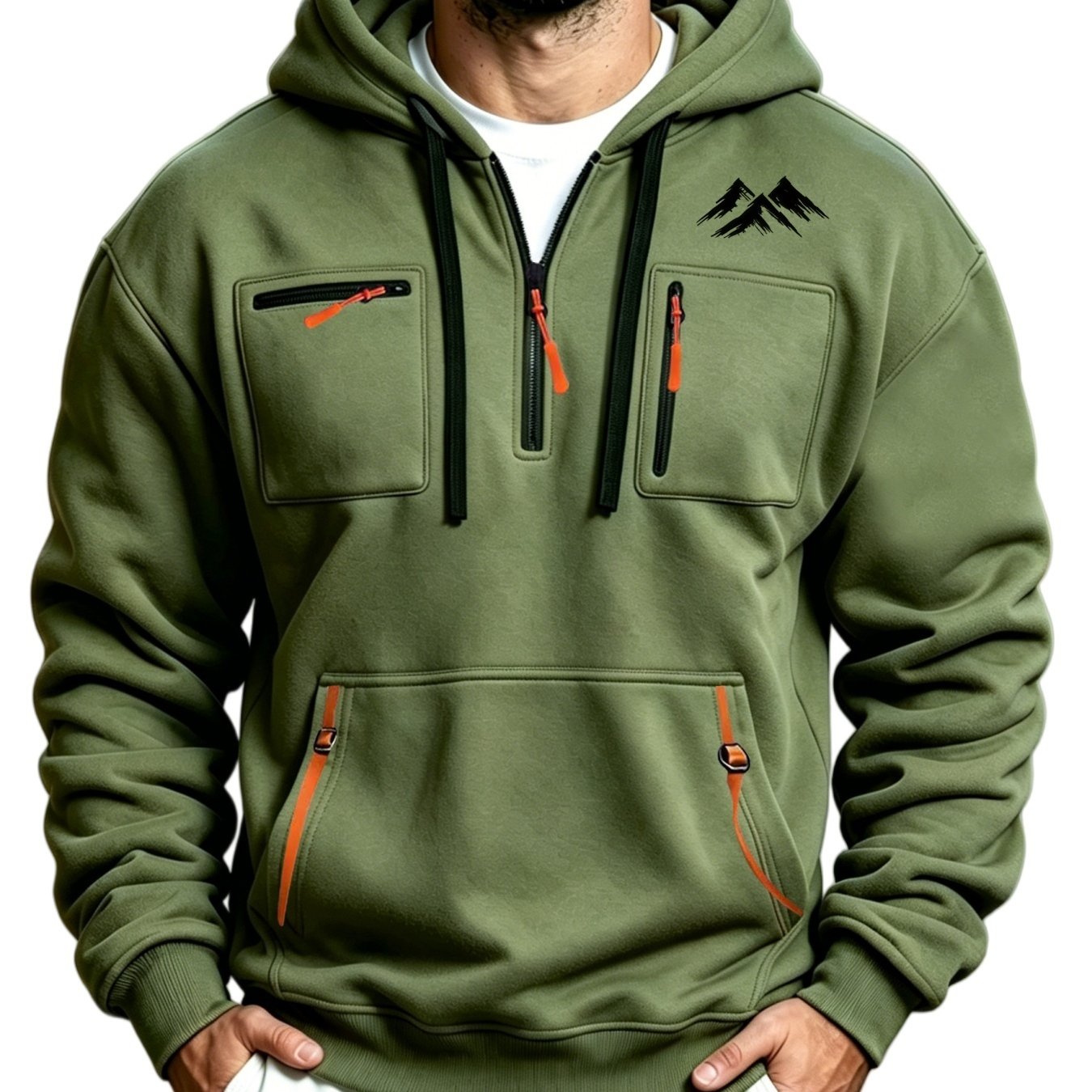 TEMU 2026 Autumn/winter Style Men's Sweatshirt, Outdoor Sports Sweatshirt, Multi- Men's Casual Mountain Print Novelty Hoodie
