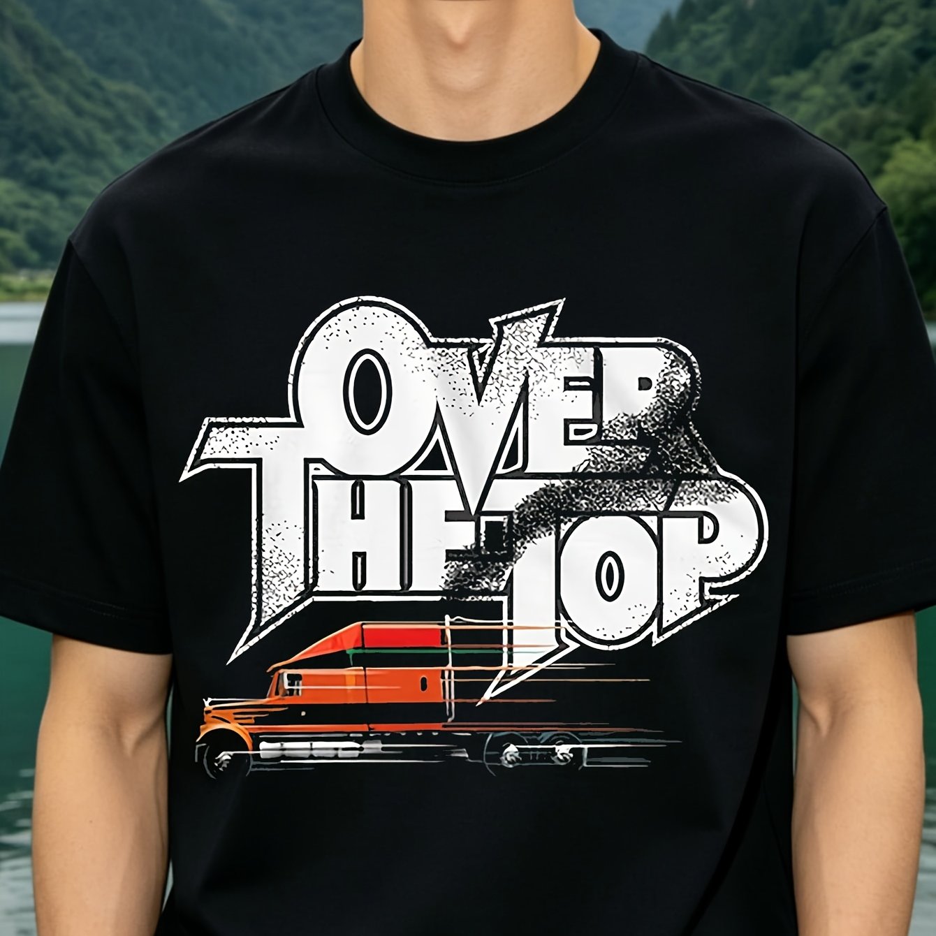 Men' Over The Topie Logo T-shirt - Iconic Ott Crew Neck Tee, Regular Fit Suitable For Themed Events & Outdoor Leisure, Machine Washable Breathable Shirt For Casual Wear, No For & Everyday Use