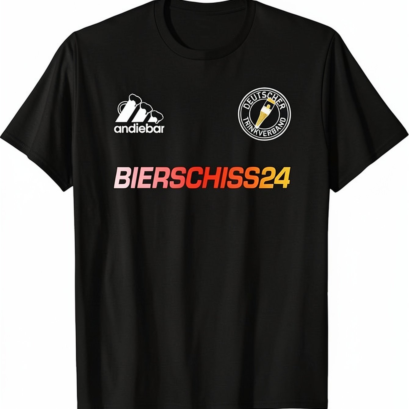 Men' Bierschiss 24- Soft Jersey T-shirt With Malle Germany Beer - Plus Size Casual Round Neck Suitable For - Wear, Beer Themed Apparel, Hand Washable Apparel For Everyday & Social Occasions