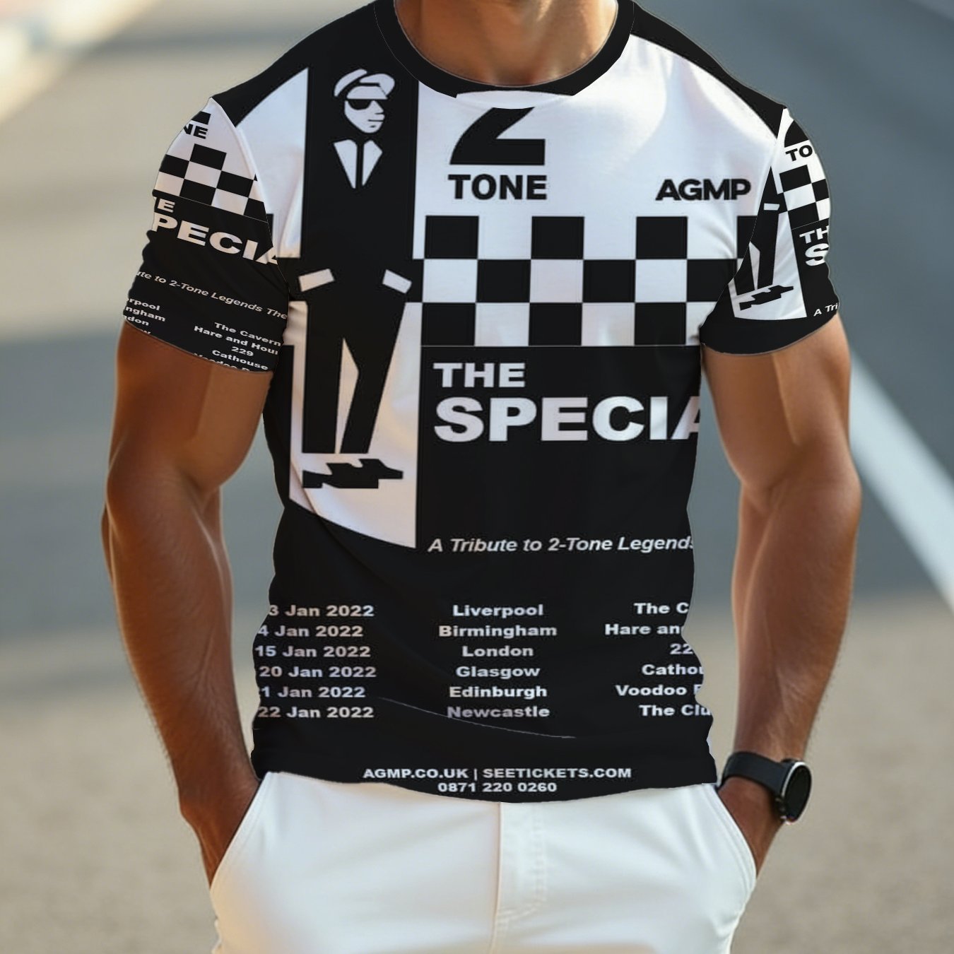 TEMU Ska Music T-shirt With The Specials Band Logo Graphic Printed Tee For Casual Wear Perfect Gift For Music Lovers On Birthday Mas And Special